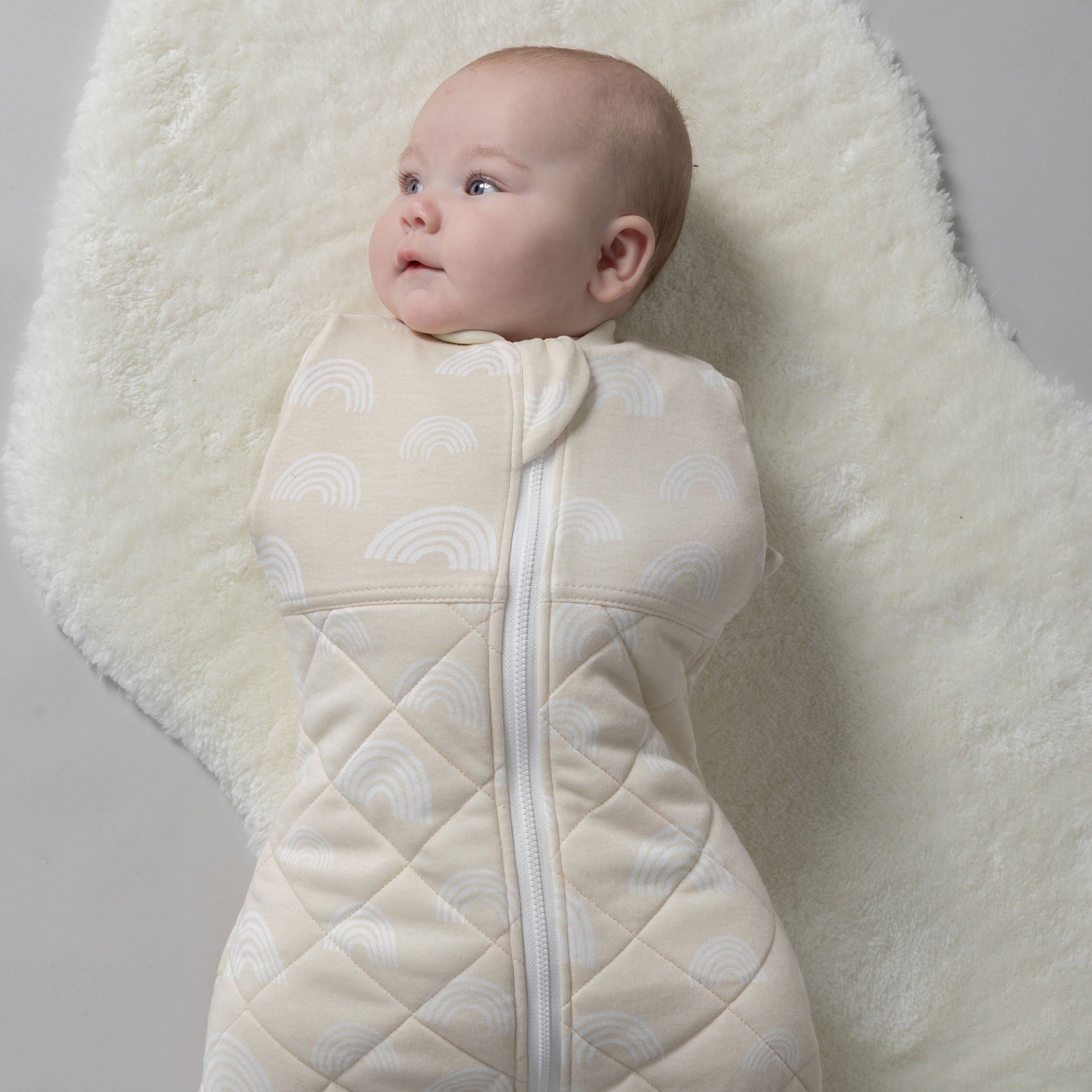 Nordic 2.5 TOG Swaddle Sleep Bag for Babies - Soft & Breathable Cotton Sleeping Sack - Perfect for Nursery, Daycare & Travel (Sand Color)