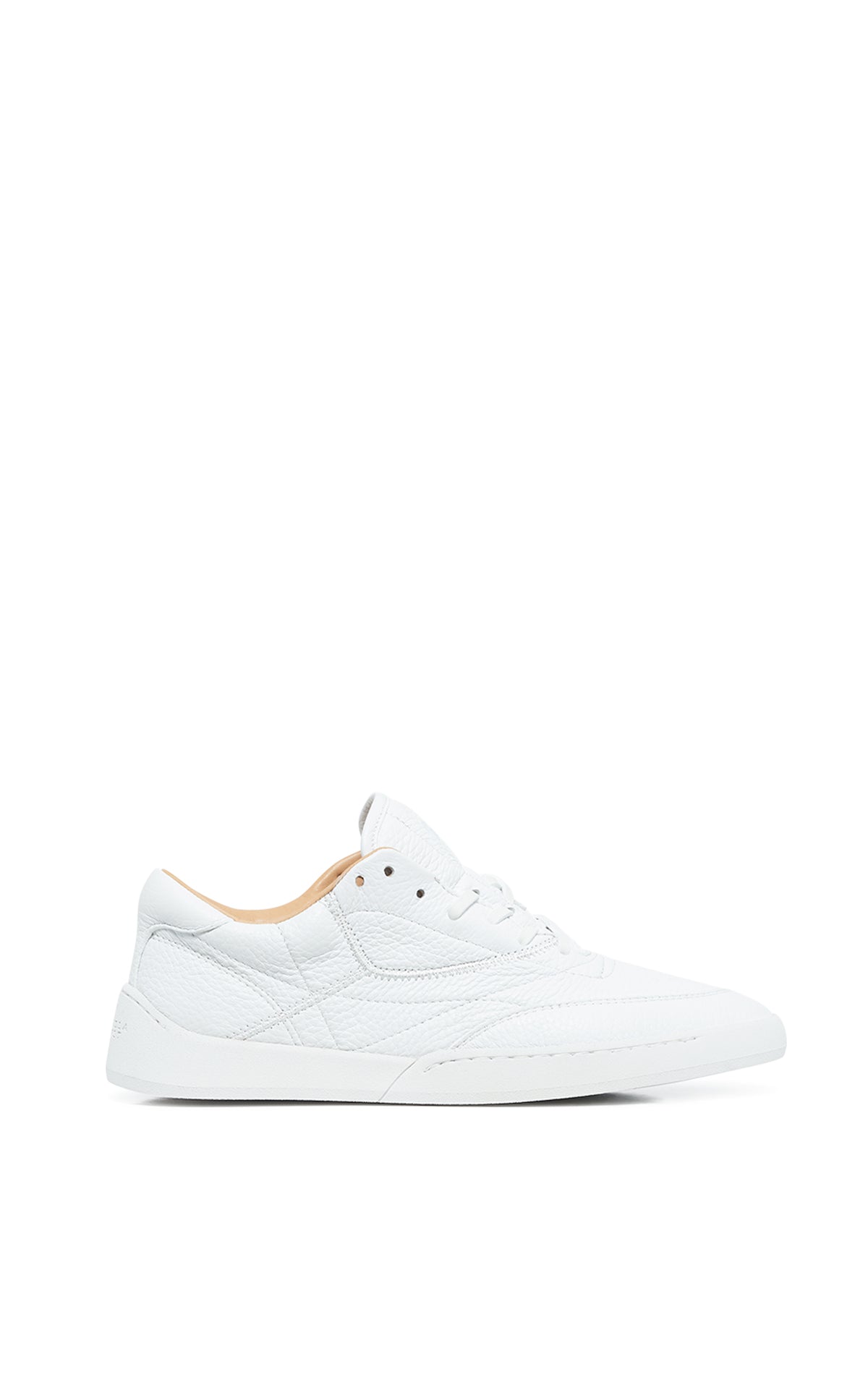 Men's White Textured Leather Slip-On Sneakers - Ohio Style Comfort for Casual Wear & Everyday Outfits