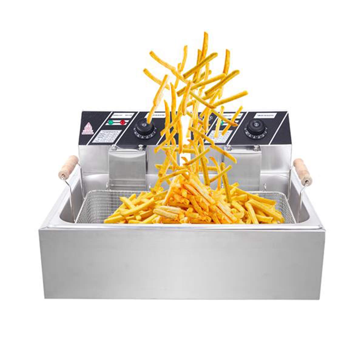 Joyleah 12.7QT/12L Commercial Electric Deep Fryer - 5000W Stainless Steel Countertop Fryer with Basket (110V) - Perfect for Restaurants, Home Kitchens - Fry Chicken, Chips, French Fries & More