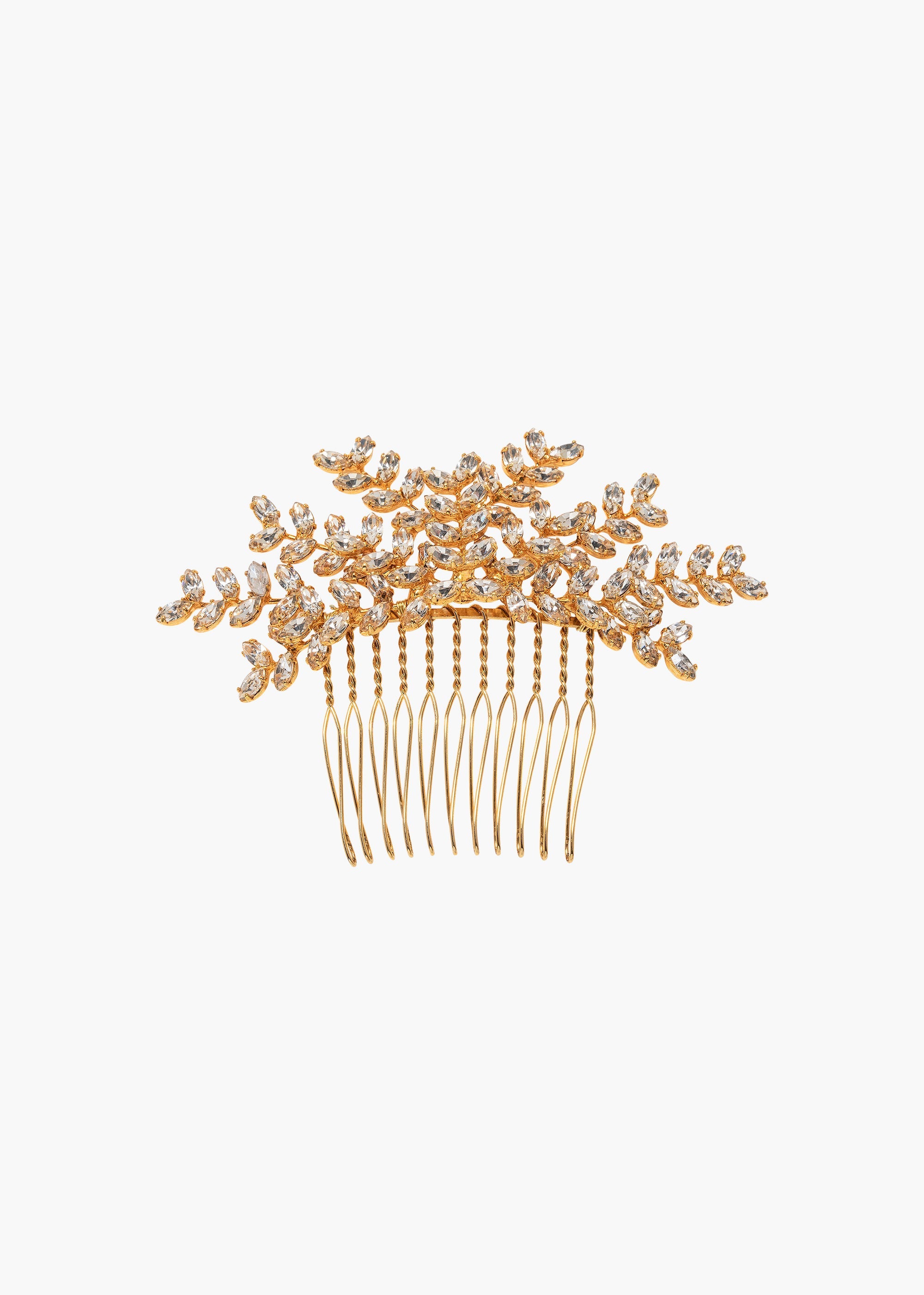 Antique Gold Crystal Mignonette Comb - Vintage Hair Accessory for Weddings, Prom & Special Occasions