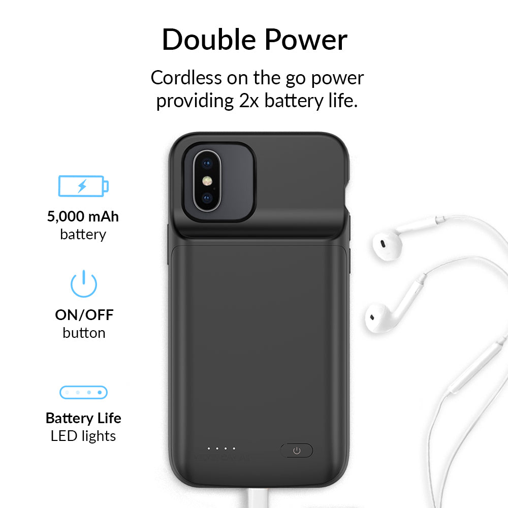 Premium Black iPhone Charging Case - Slim Portable Battery Pack for iPhone [Models] | Extended Battery Life for Travel, Work & Outdoor Adventures