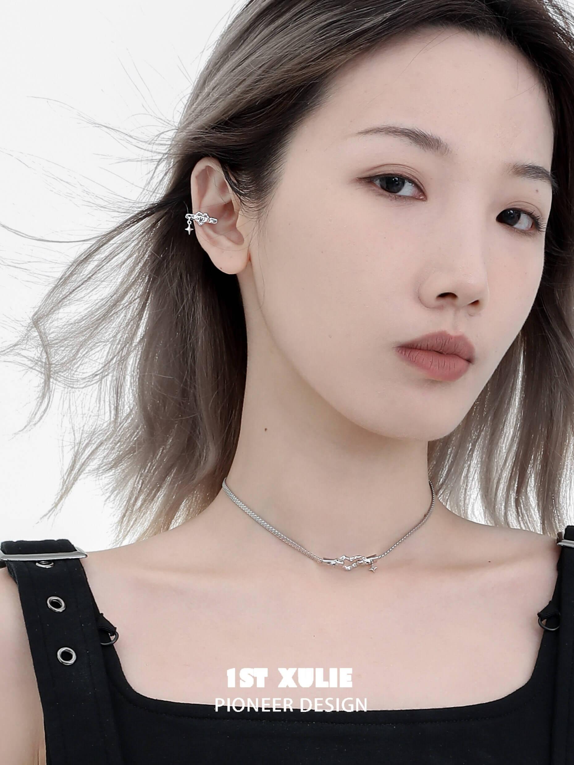 Star Trails S925 Sterling Silver Skeleton Heart Ear Clips for Women - Dainty Openwork Heart Stud Earrings for Valentine's Day, Anniversary Gifts & Everyday Wear