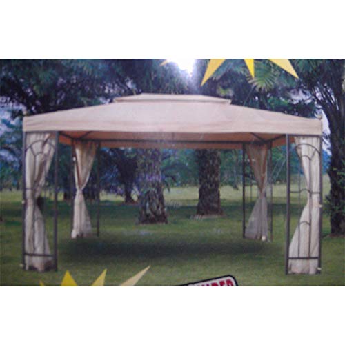 10 x 13 FT Two-Tiered Finial Gazebo Replacement Canopy Top Cover with Netting - RipLock 350 UV Protection - Perfect for Outdoor Patio, Garden, and Backyard Shade