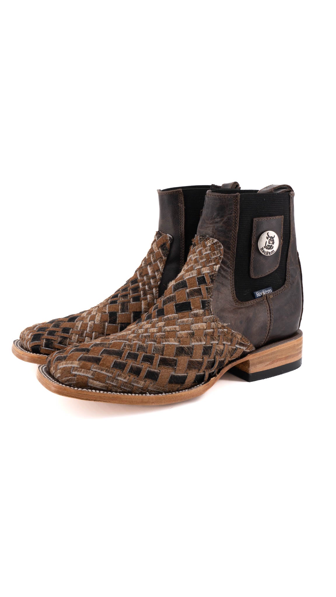 Men's Genuine Cowhide Leather Boots Size 6 Square Toe - Western Style JJ1 Boots for Cowboy, Rodeo & Casual Wear