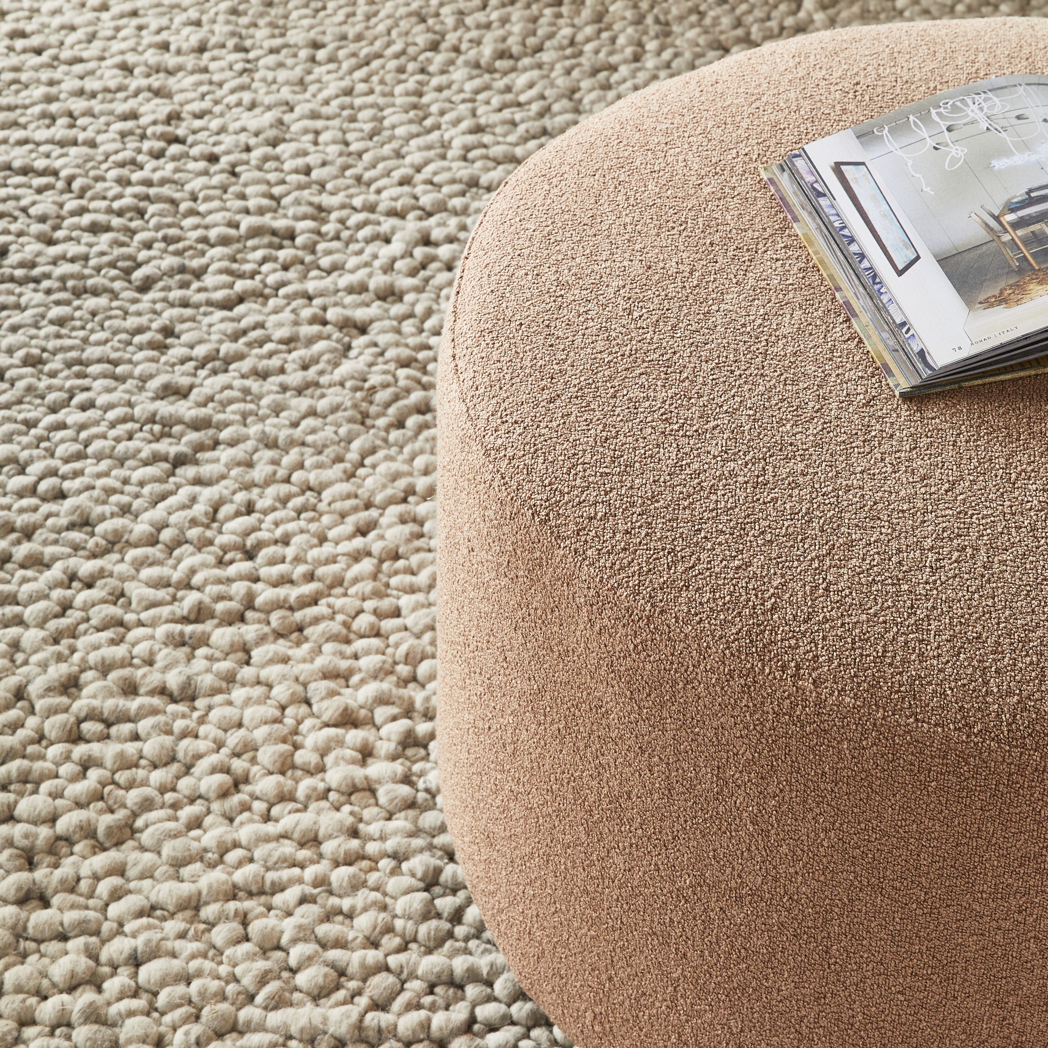 Alessa Ottoman Stool - Luna Powder Pink Velvet Upholstered Footrest, Accent Chair for Living Room, Bedroom & Nursery - Stylish Home Decor & Comfortable Seating