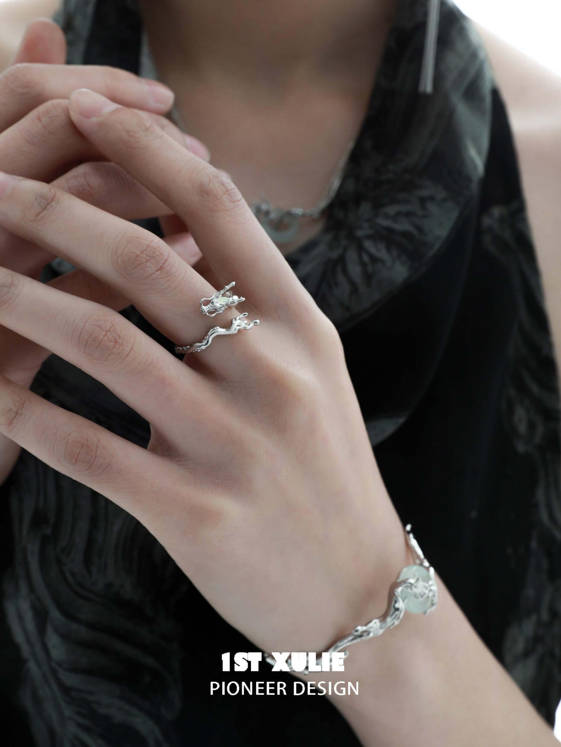 Sterling Silver Opal Crystal Open End Ring - S925 Real Silver Adjustable Stackable Ring for Women - Perfect for Everyday Wear, Gifts & Boho Jewelry Collection