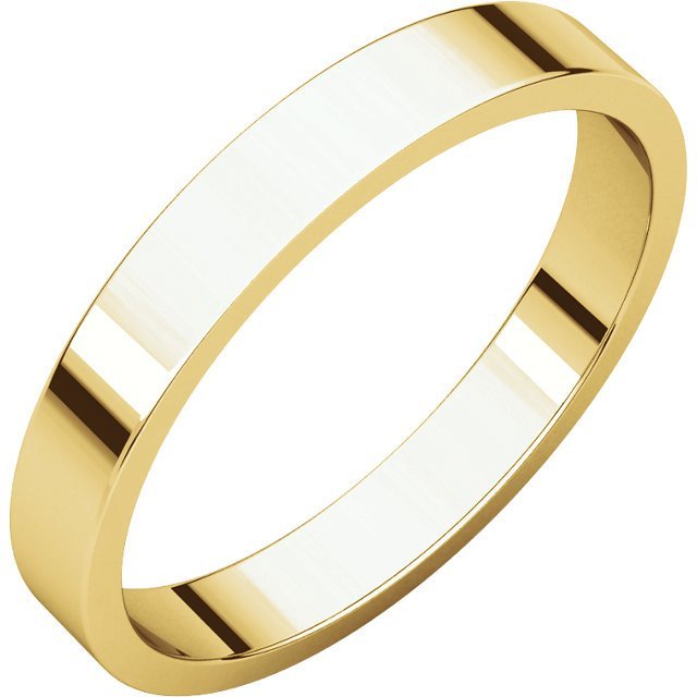 14K Gold 3mm Flat Wedding Band for Women - Elegant & Timeless Bridal Ring for Engagement, Anniversary & Everyday Wear