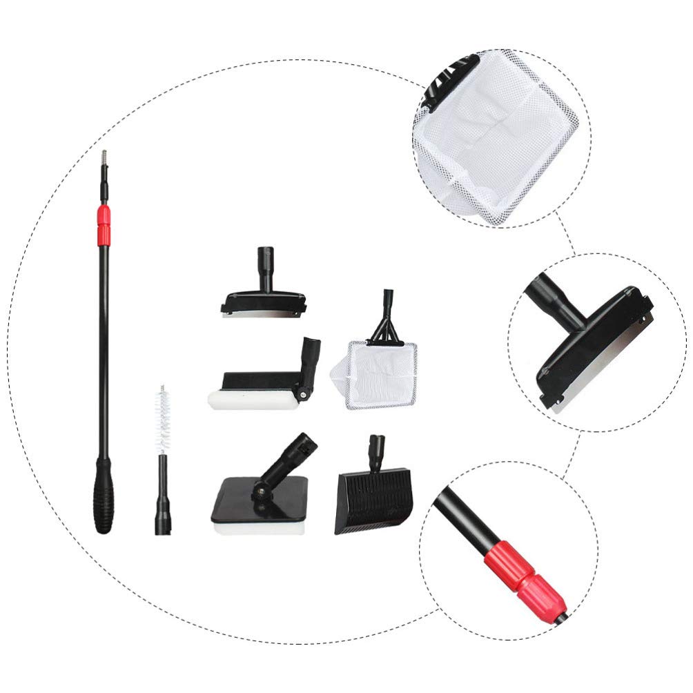 Balacoo Fish Tank Cleaning Kit - 5-Piece Aquarium Brush Set with Scraper, Algae Remover & Cleaning Net - Essential Fish Tank Maintenance Tools for Freshwater & Saltwater Aquariums - Perfect for Glass & Acrylic Tanks