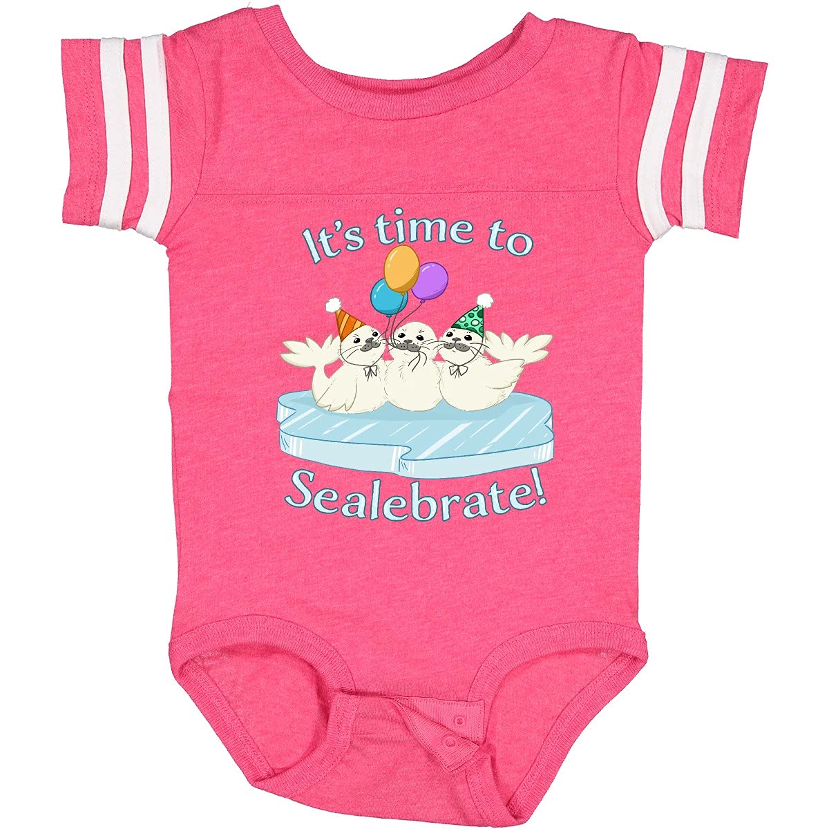 Inktastic 'It's Time to Sealebrate' Baby Bodysuit with Balloons & Party Design - Cute Seal-Themed Outfit for Birthdays, Baby Showers & Special Occasions