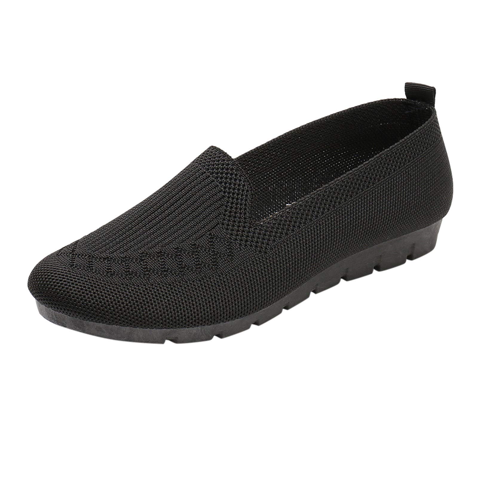 Breathable Mesh Round Toe Slip-On Wedge Sandals for Women - Navy Blue Dressy Casual Shoes | Perfect for Summer Outfits, Beach Walks & Office Wear