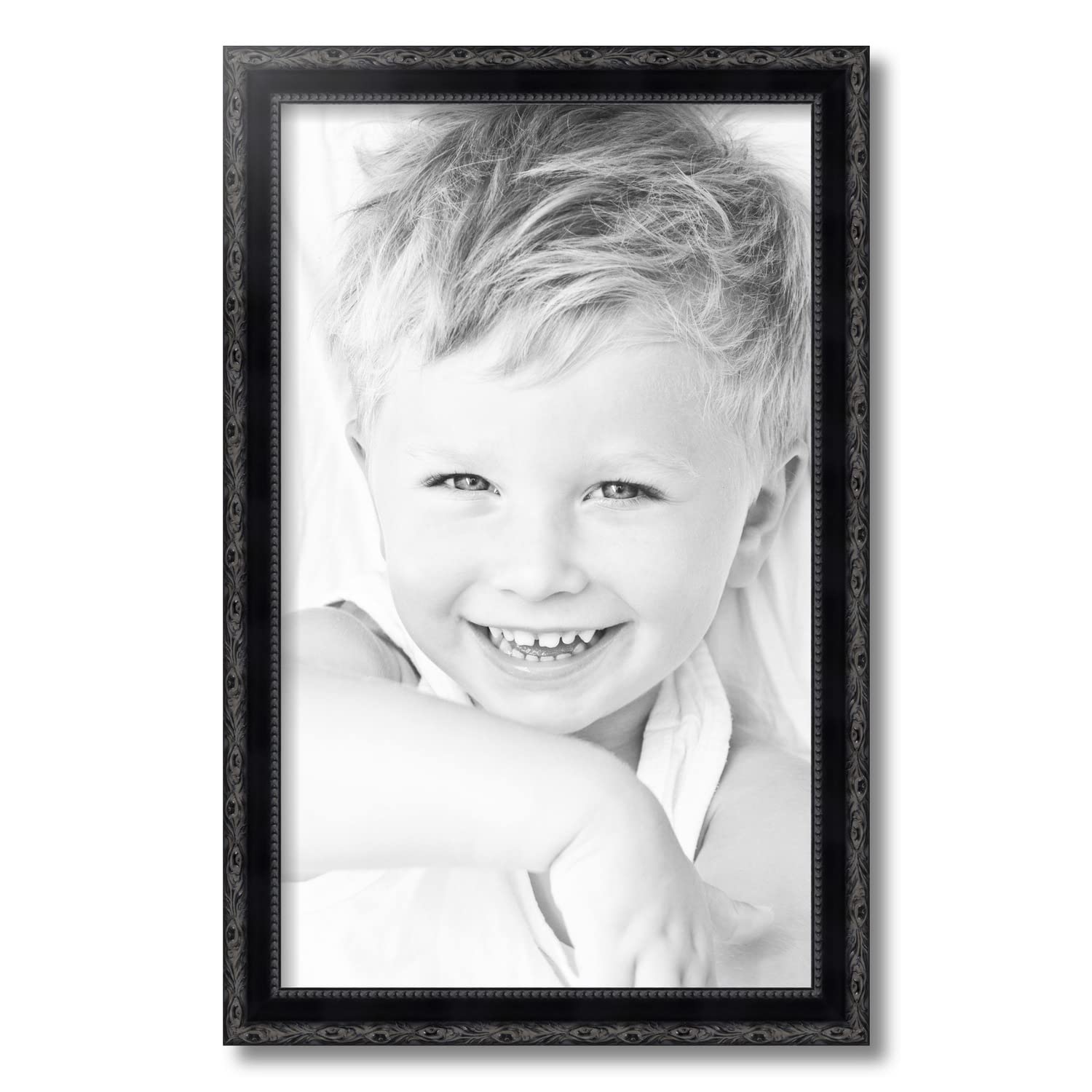 ArtToFrames 14x23 Black Picture Frame with Engraved Edges - 1.5