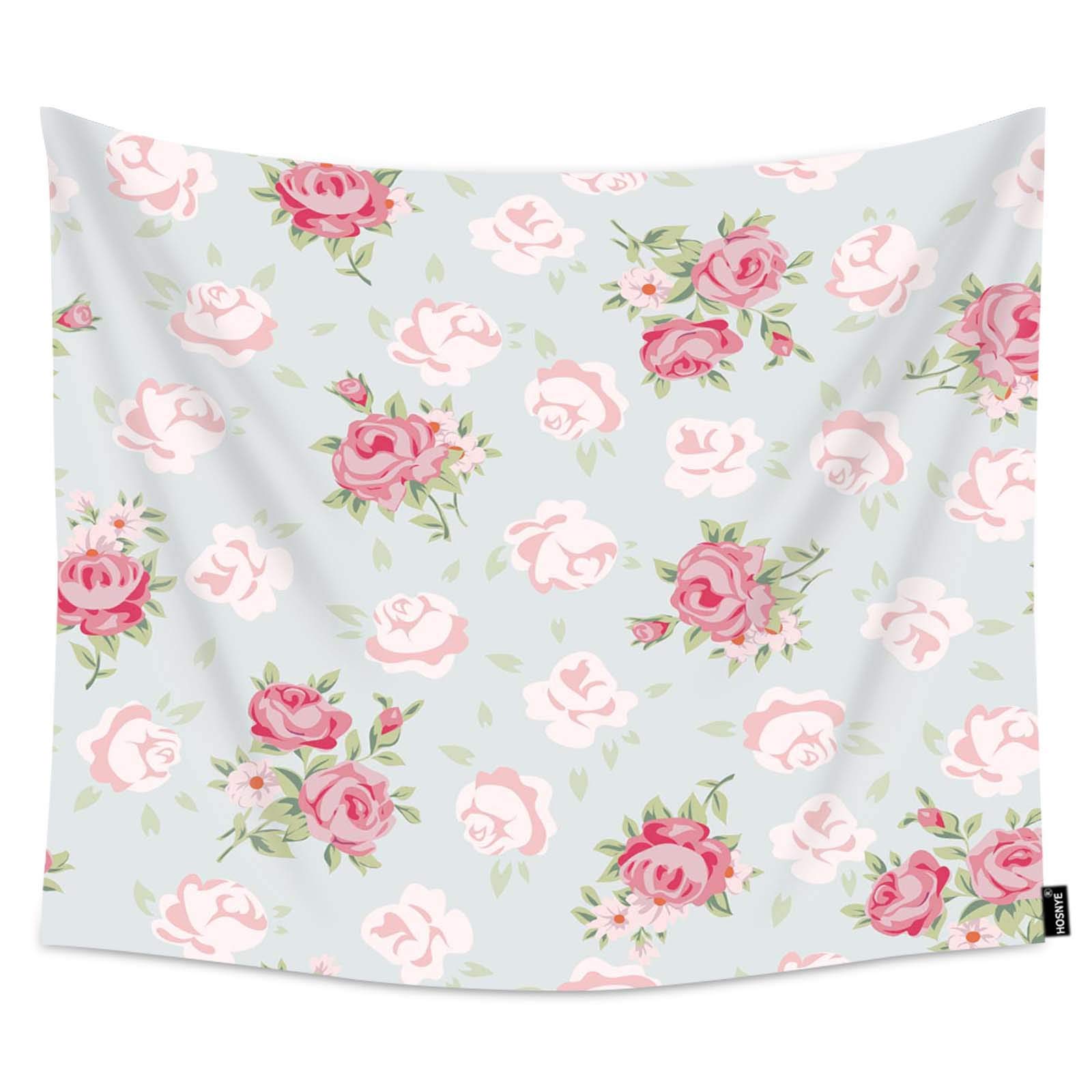 Vintage Rose Tapestry Wall Hanging - 60x51 Inch Shabby Chic Floral Decor with Elegant Seamless Pattern for Bedroom, Living Room, Dorm & Boho Home Decor | Perfect for Wall Art, Photo Backdrop & Aesthetic Room Decor