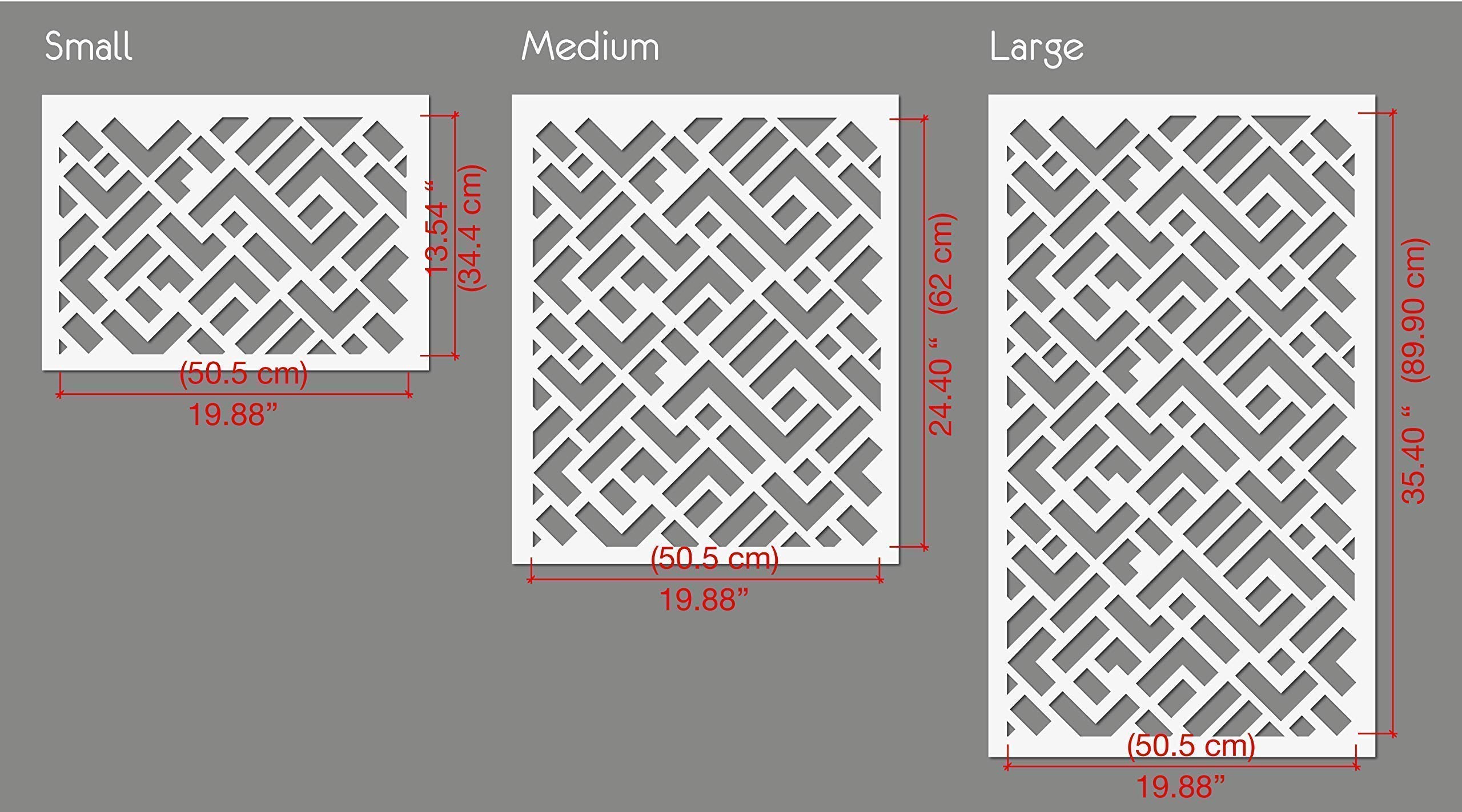 2 Pack Modern Labyrinth Wall Stencils for Painting - Reusable DIY Wall Art Templates for Home Decor, Nursery, Bedroom & Living Room - Easy to Use Wall Stencil Kit for Creative Interior Design Projects