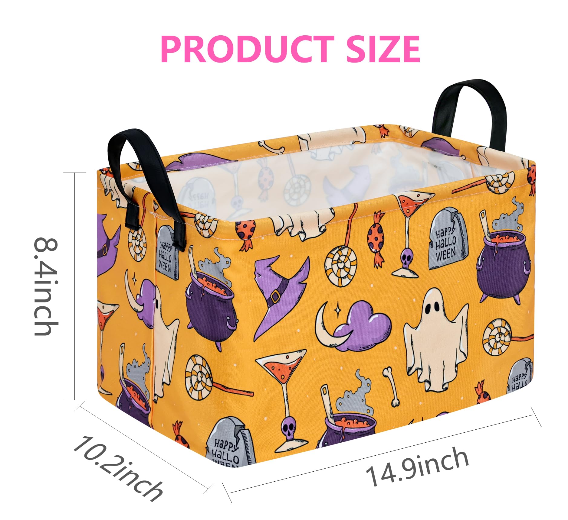Halloween Toy Storage Basket for Kids - Trick or Treat Organizer for Home & Party