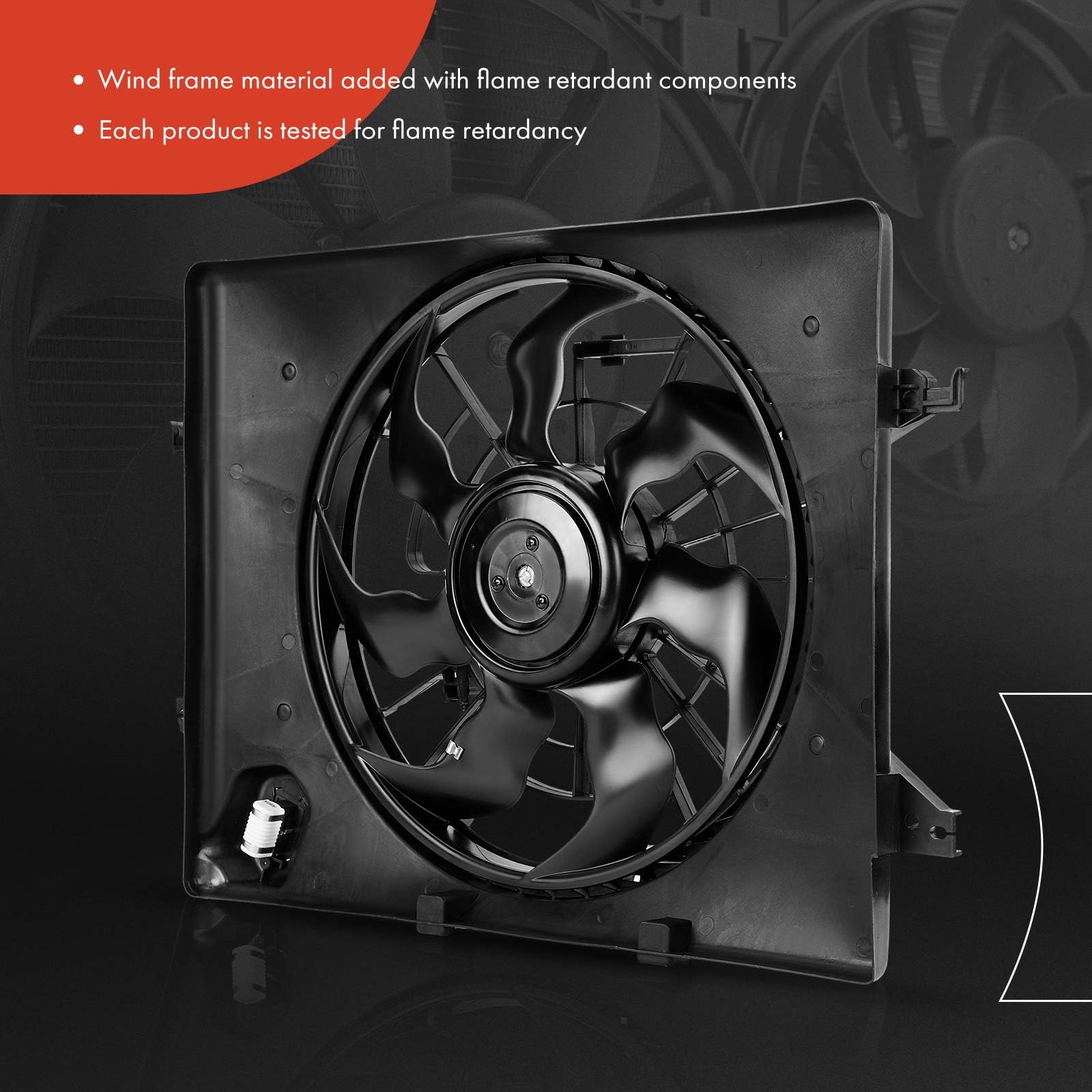 Premium Engine Radiator Cooling Fan Assembly for Hyundai Sonata 2011-2013 2.4L & Kia Optima 2012-2013 2.4L - High Performance Replacement Part for Improved Engine Cooling in Hot Weather & Heavy Traffic Conditions