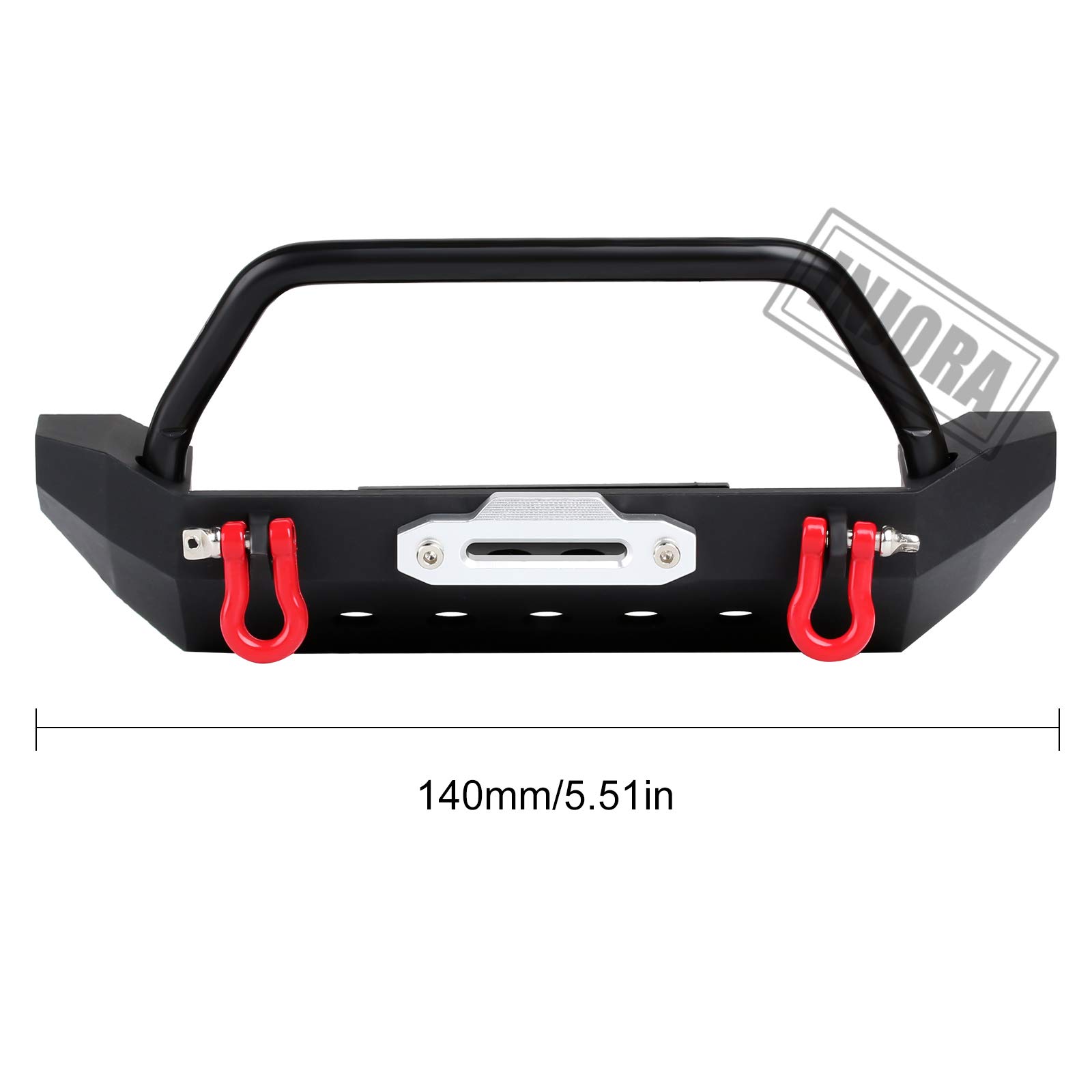 INJORA Heavy Duty Metal Front Bumper with Tow Hooks for 1/10 RC Crawler - Compatible with Axial SCX10, SCX10 III 90046 & AXI03007 - Perfect for Off-Road Crawling & Rock Climbing Adventures