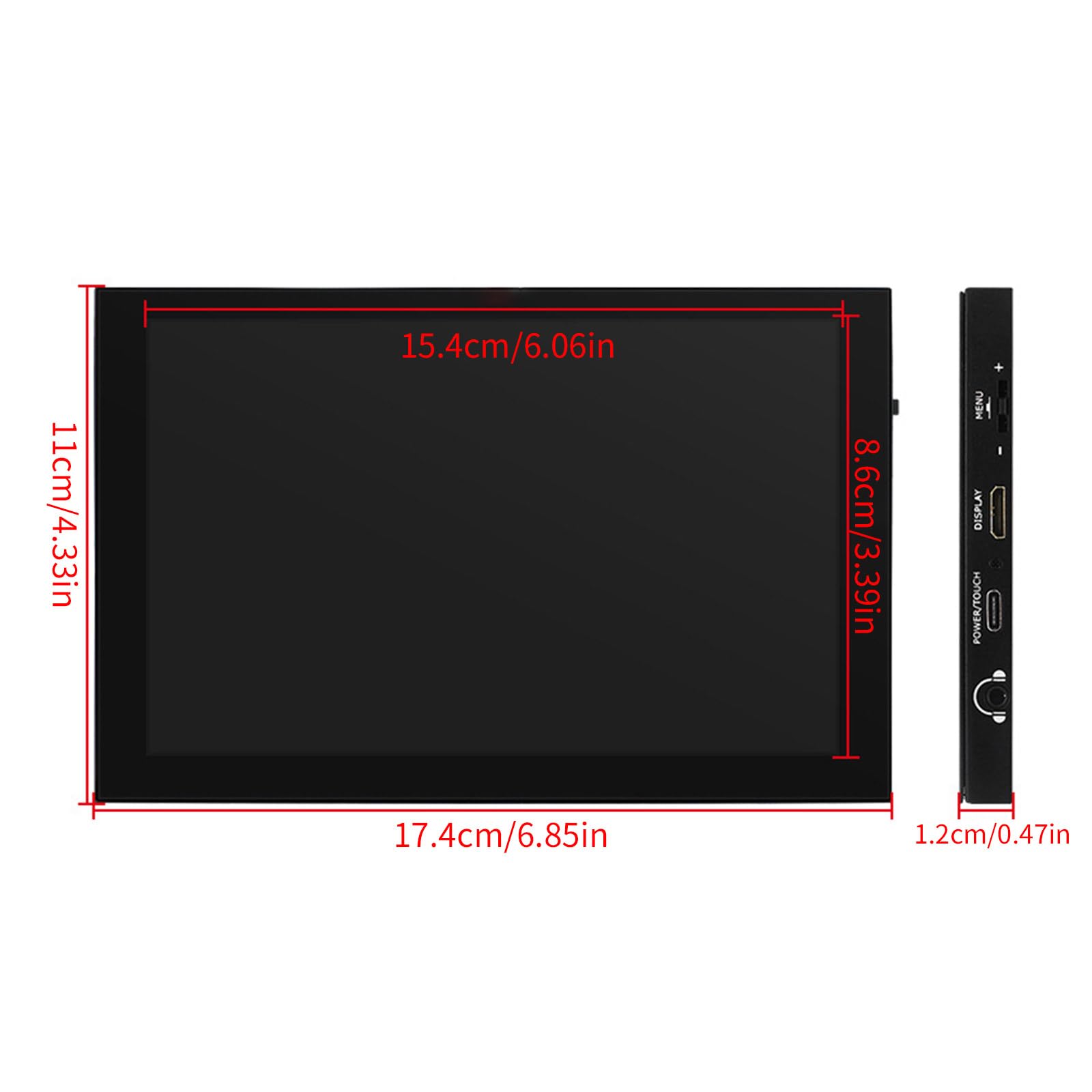 7 Inch IPS LCD Screen for Raspberry Pi - 1024x600 Resolution Mini Monitor, Secondary Display Replacement for DIY Projects, Gaming, and Portable Computing