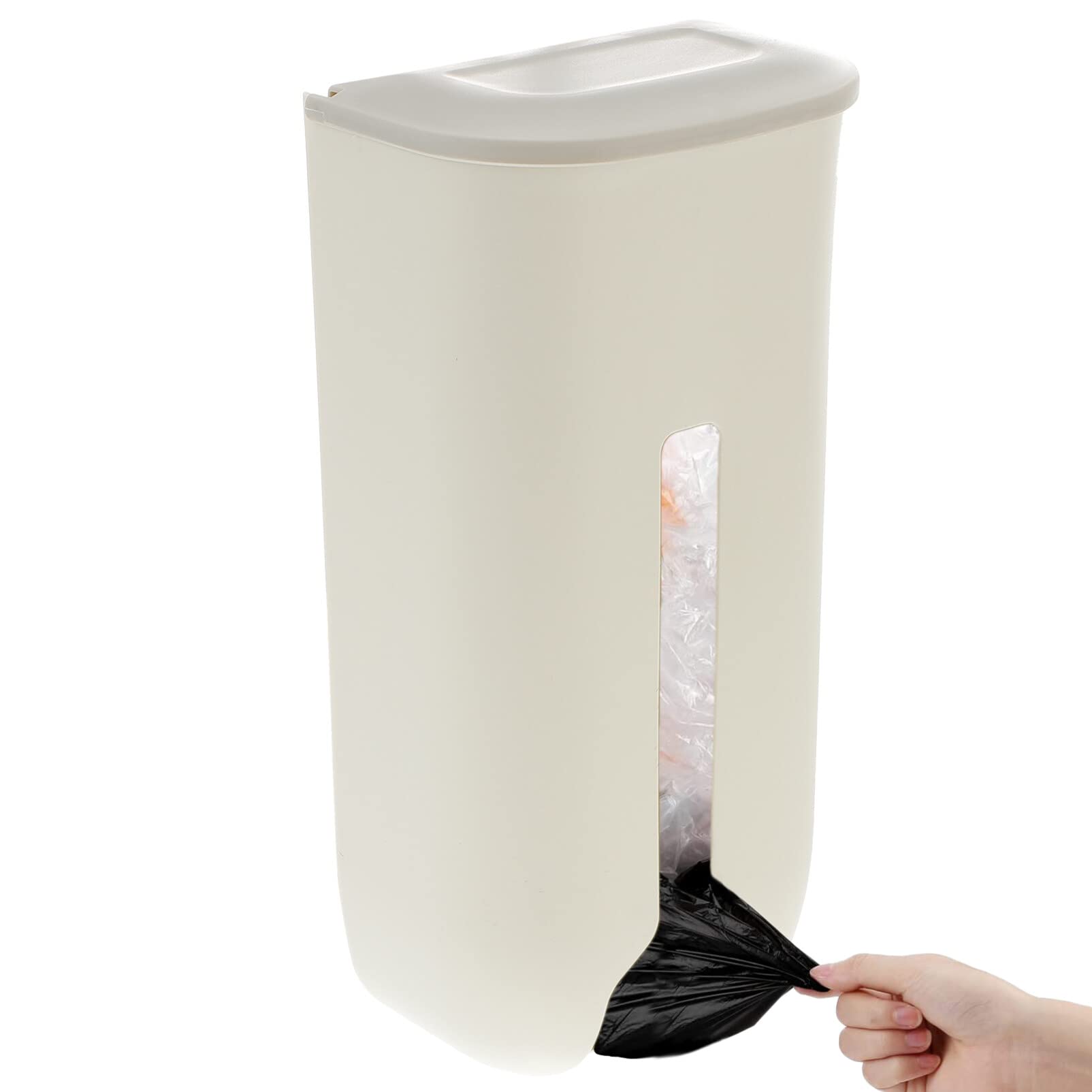 UPKOCH Wall Mount Plastic Bag Holder - Grocery Bag Dispenser & Organizer for Kitchen, Bathroom, Laundry - White Folding Bag Saver, Hanging Trash Bag Storage & Recycling Container (Perfect for Organizing Shopping Bags, Trash Bags & Recycling)