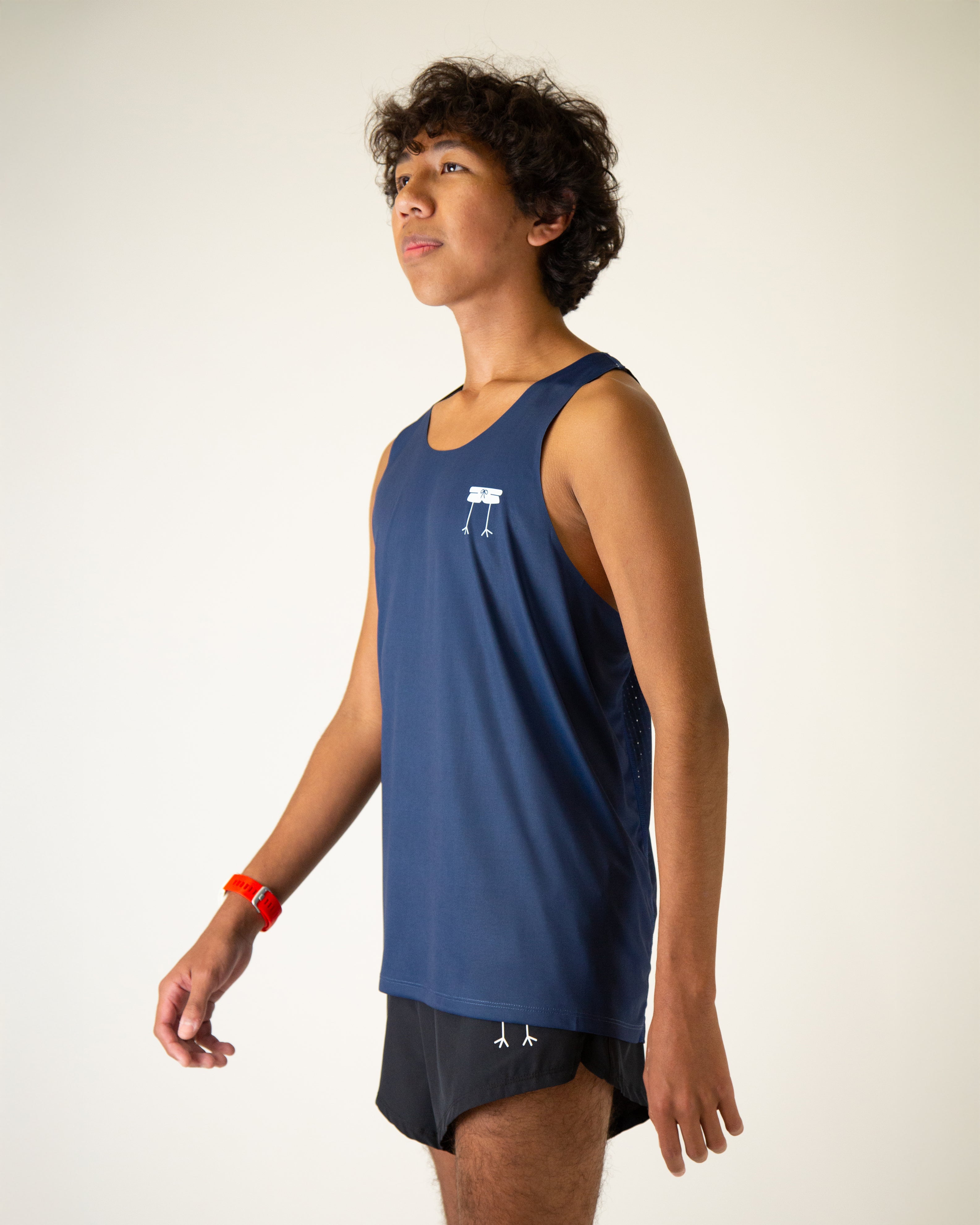 Men's Navy Blue Performance Singlet - Breathable Workout Tank Top for Running & Gym - Lightweight Athletic Shirt for Men's Fitness & Training