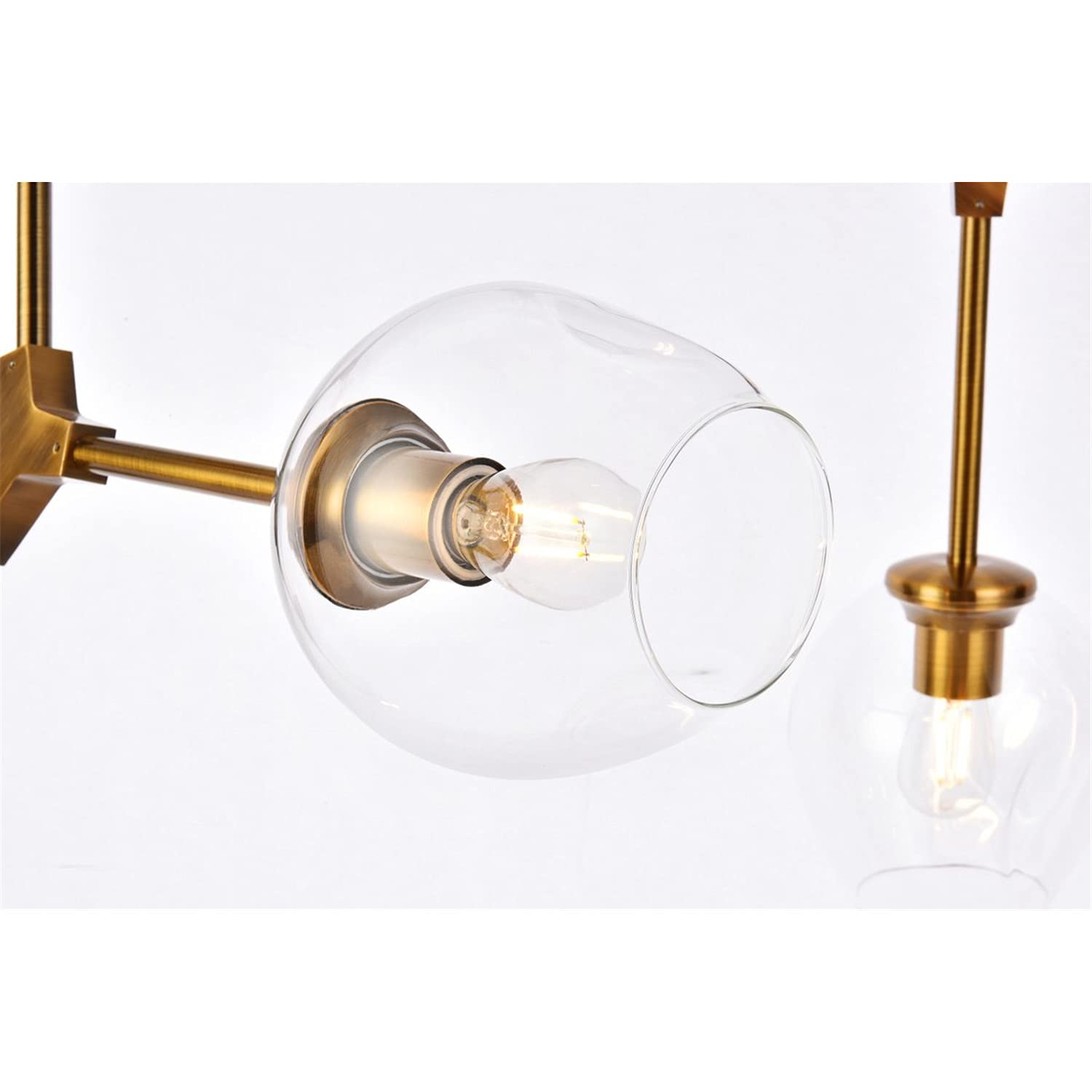 Modern 5-Light Brass Chandelier for Indoor Home Decor - Elegant Dining Room & Living Room Ceiling Lighting Fixture