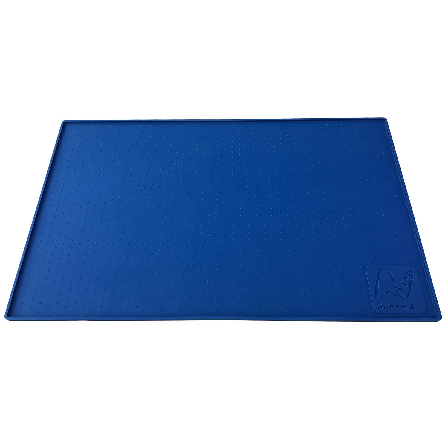 Premium Non-Slip Silicone Pet Bowl Mat - 19x12 Inch Blue Pet Food & Water Dish Mat for Dogs & Cats | Durable Feeding Mat for Kitchen Floor, Crate & Travel Use