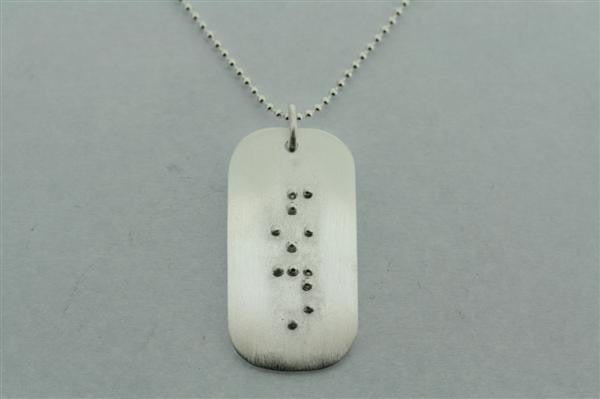 Braille Dog Tag Pendant with Hope Engraving - 55cm Ball Chain Necklace for Pets - Perfect for Service Dogs, Emotional Support Animals & Pet Identification