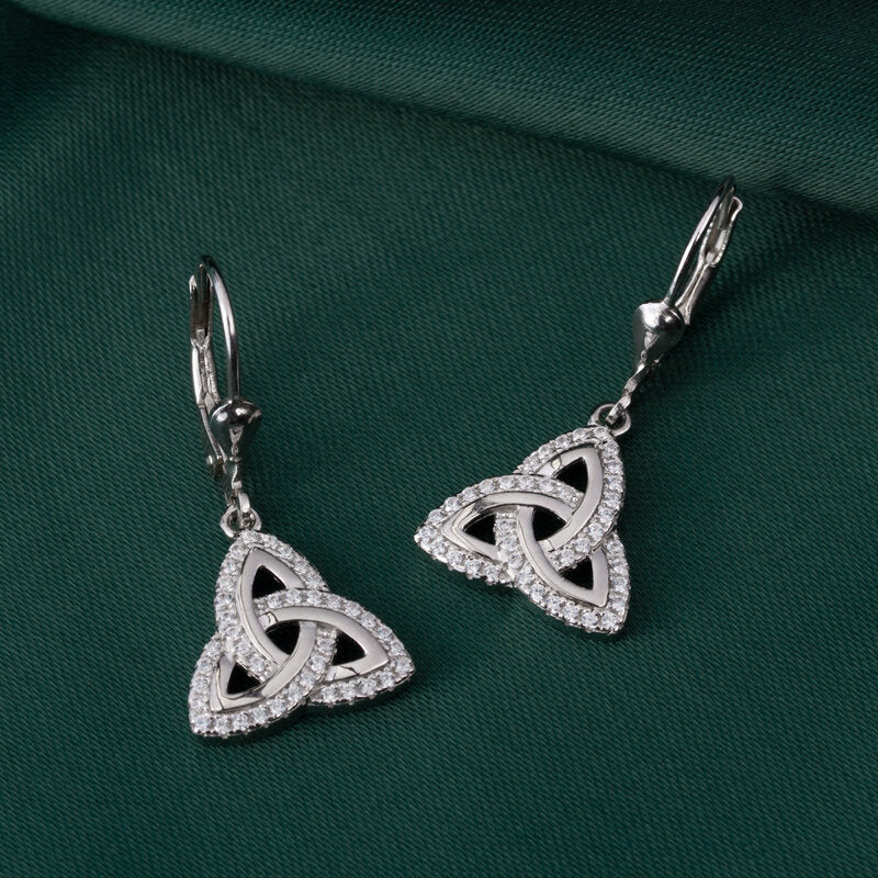 Trinity Knot Drop Earrings for Women - Elegant Celtic Jewelry Gift for Her | Perfect for Weddings, Parties & Special Occasions