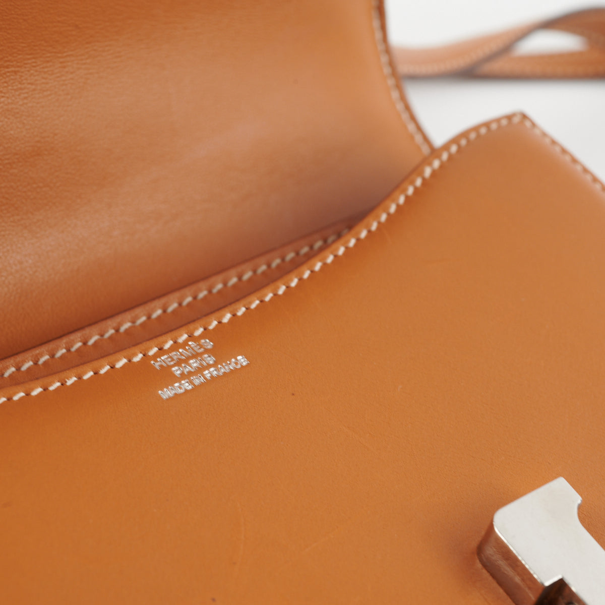 Authentic Hermes Mini Constance Bag in Butler Leather - Natural Sable Color with D Stamp 2019 | Luxury Crossbody Purse for Women, Perfect for Date Nights & Special Occasions