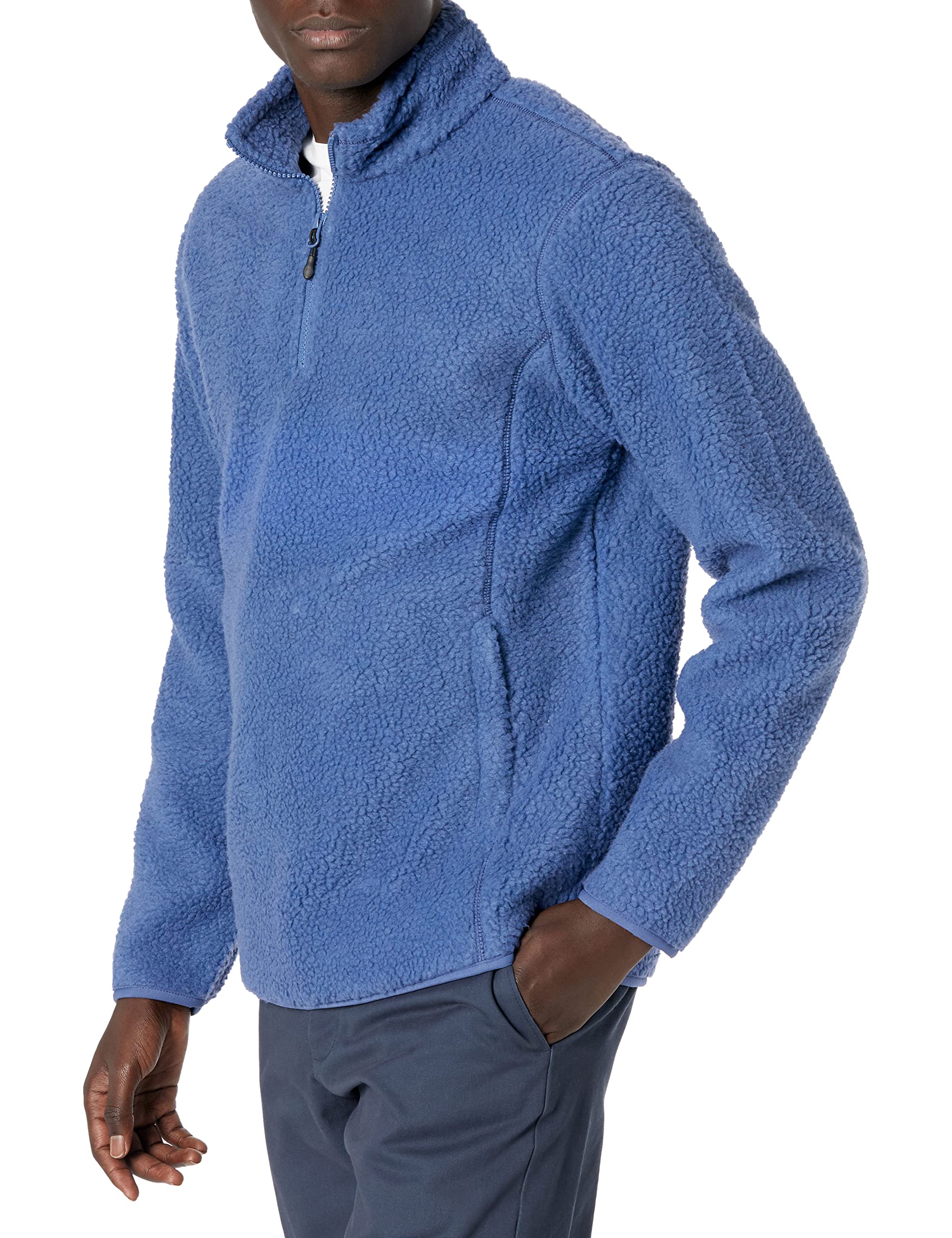 Amazon Essentials Men's Quarter-Zip Sherpa Fleece Jacket | Warm Winter Pullover | Soft Lined Fleece Coat for Outdoor Activities & Casual Wear