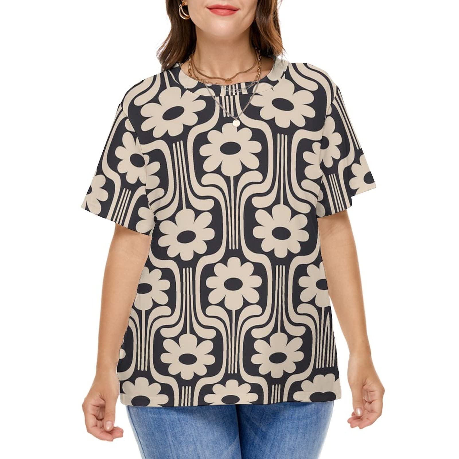 Stylish Plus Size Tops for Women - Cute Summer Short Sleeve Shirts | Flattering Casual Wear for Outings & Beach Vacations