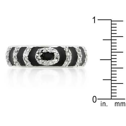 Black Ripple Ring for Women - Unique Wave Design Stainless Steel Fashion Jewelry - Perfect for Everyday Wear, Gift Giving & Special Occasions