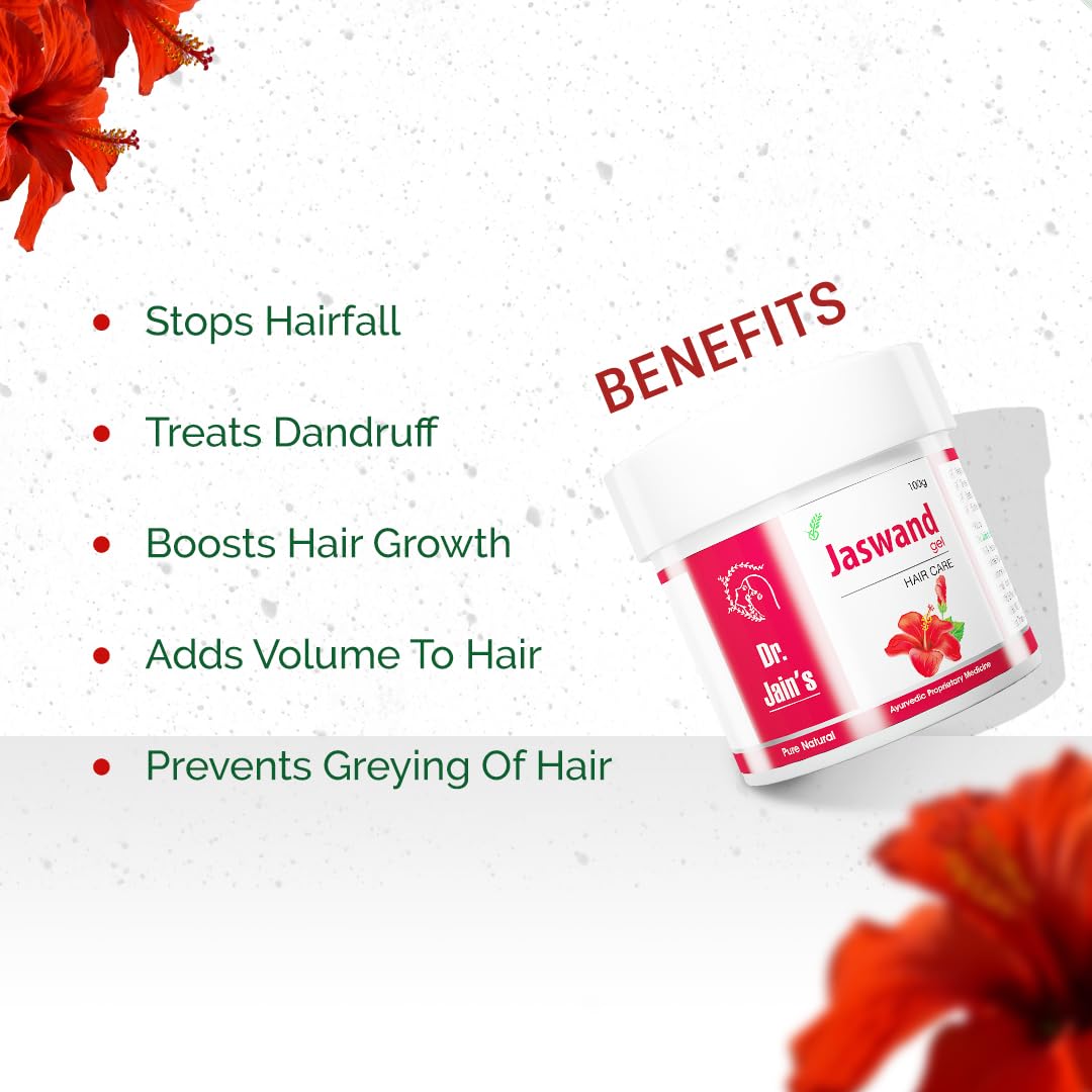 DR.JAIN'S Hibiscus Hair Gel 100g - Natural Hair Care for Growth, Shine & Scalp Health | Perfect for Daily Styling & Damaged Hair Repair