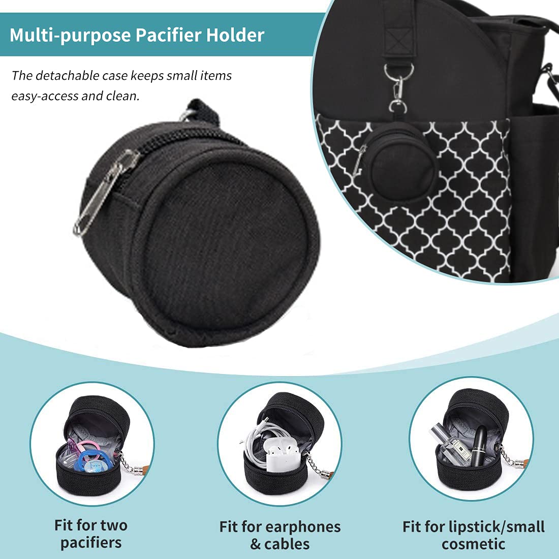 Upgraded Lmbabter Diaper Bag Tote with Changing Station - Multi-Functional Baby Bag with Adjustable Shoulder Strap, Black, One Size - Perfect for Travel, Shopping & Parenting Essentials Organization