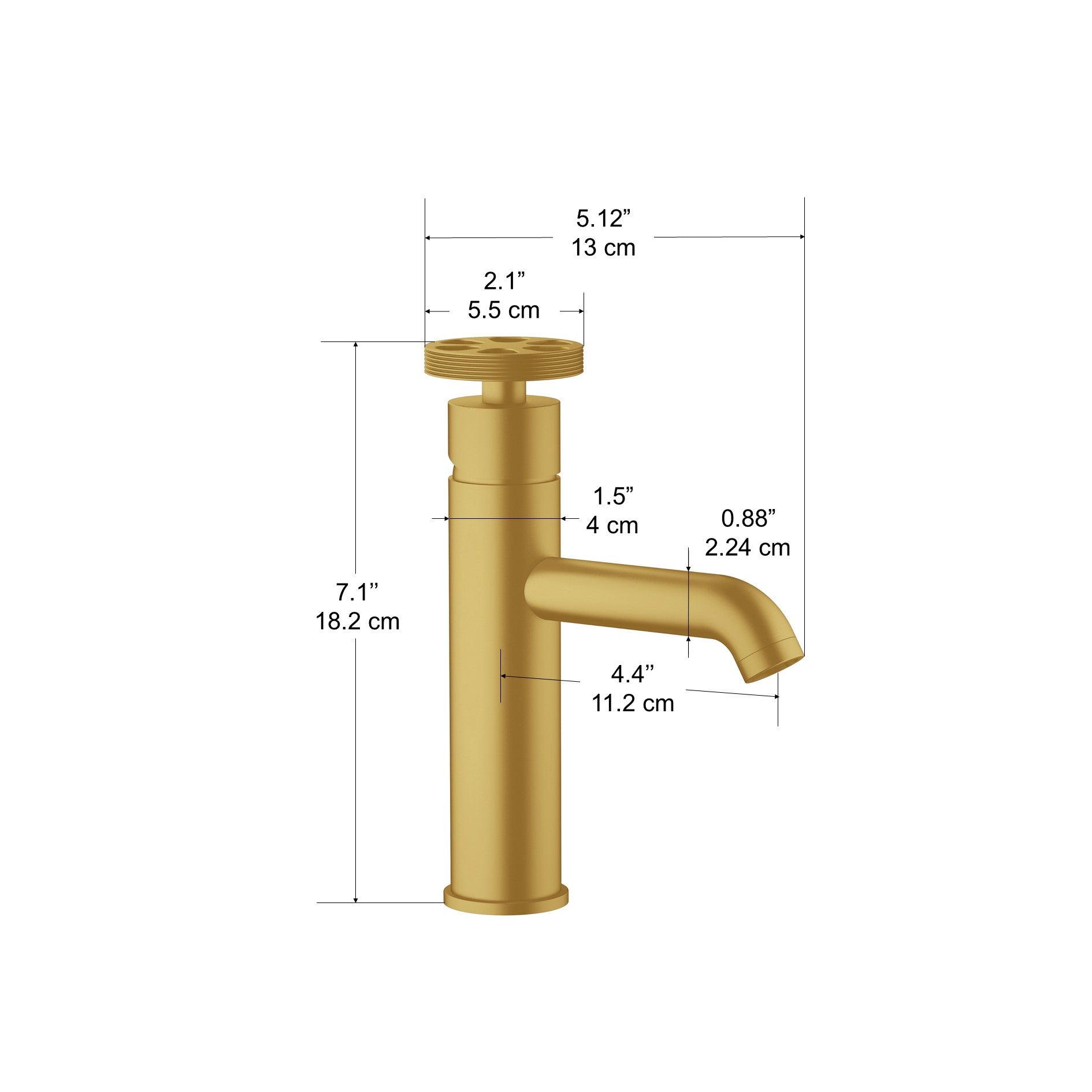 Ancona Nova Series Single Lever Bathroom Faucet - Brushed Titanium Gold Finish for Modern Vanity Sinks | Perfect for Home, Hotel & Luxury Bathroom Renovations