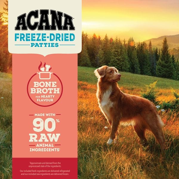 ACANA Freeze Dried Beef Dog Food Patties - High Protein Grain-Free Dog Treats for Training, Travel & Outdoor Adventures