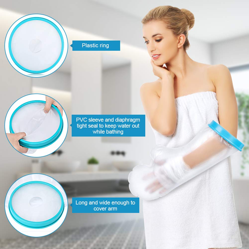 Waterproof Cast Cover for Shower Arm - Half Arm Size (20 Inches) - Broken Arm, Surgery, Wound & Burn Protection - Keeps Hand, Wrist & Fingers Dry - Ideal for Adults with Arm Injuries, Post-Surgery Care & Daily Showering