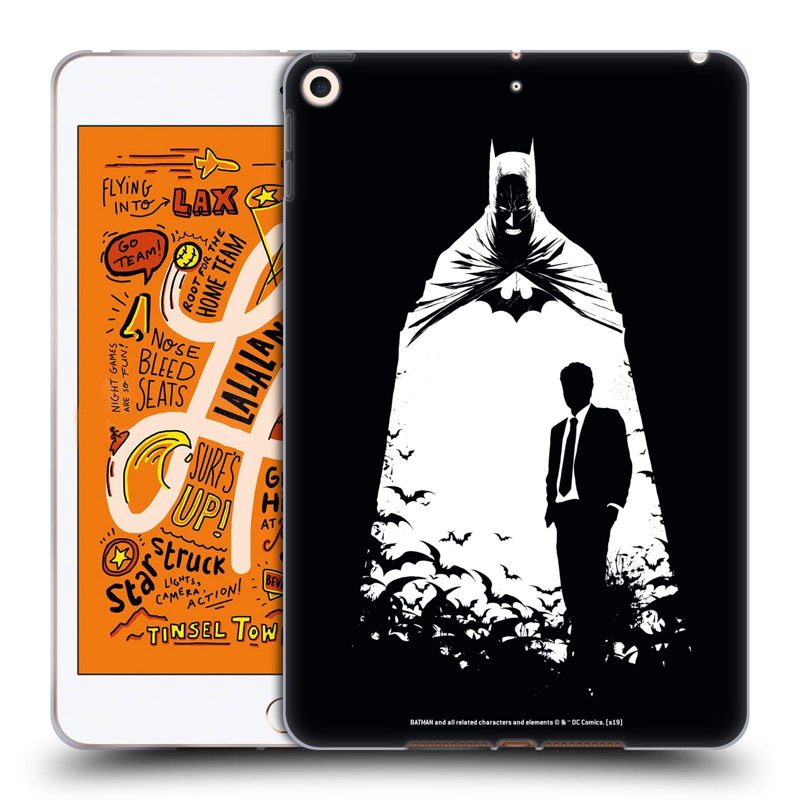 Official Batman DC Comics Alter Ego Bats Duality Soft Gel Case for Apple iPad Mini (2019) | Durable Protection & Stylish Design for Home, Office & Travel Use