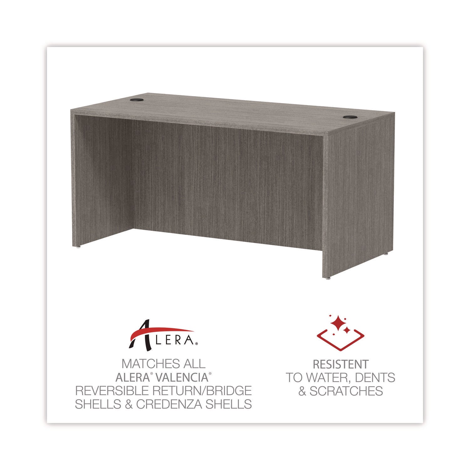 Alera Valencia Series Straight Front Office Desk Shell - 59.13