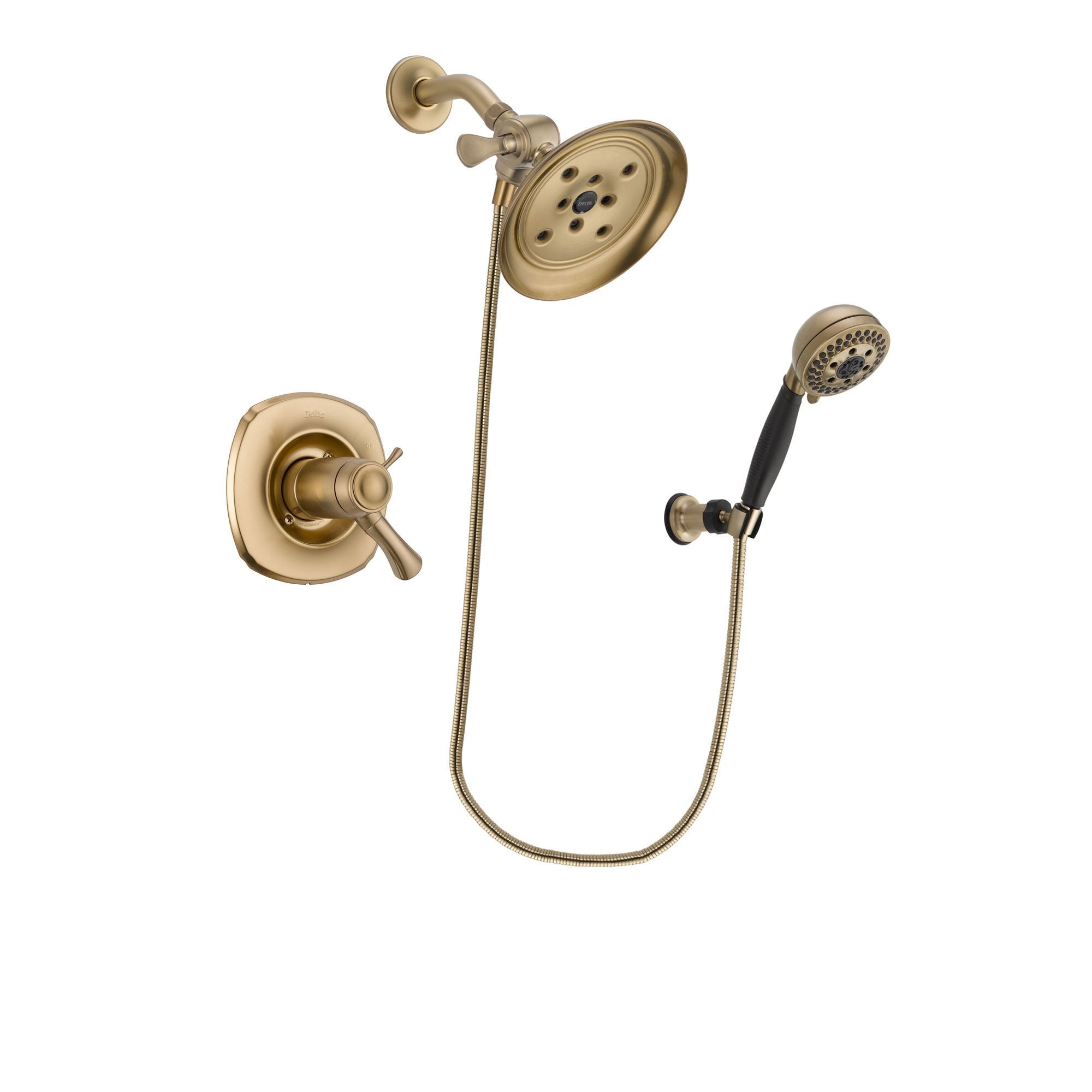 Delta Addison Champagne Bronze Thermostatic Shower System with Rain Shower Head & Hand Shower - Complete Bathroom Faucet Package (DSP3790V) for Luxury Spa Experience at Home
