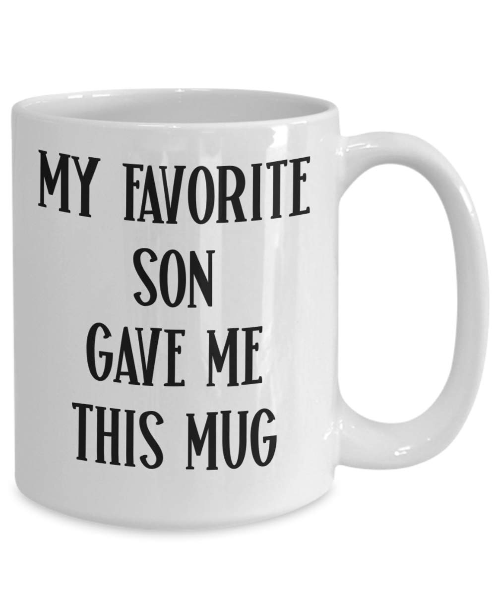 Funny Birthday Gift for Mom or Dad - Best Father's Day & Mother's Day Coffee Mug from Son - Unique Tea Cup Gag Gift for Parents - Perfect for Morning Coffee, Office Use & Special Occasions