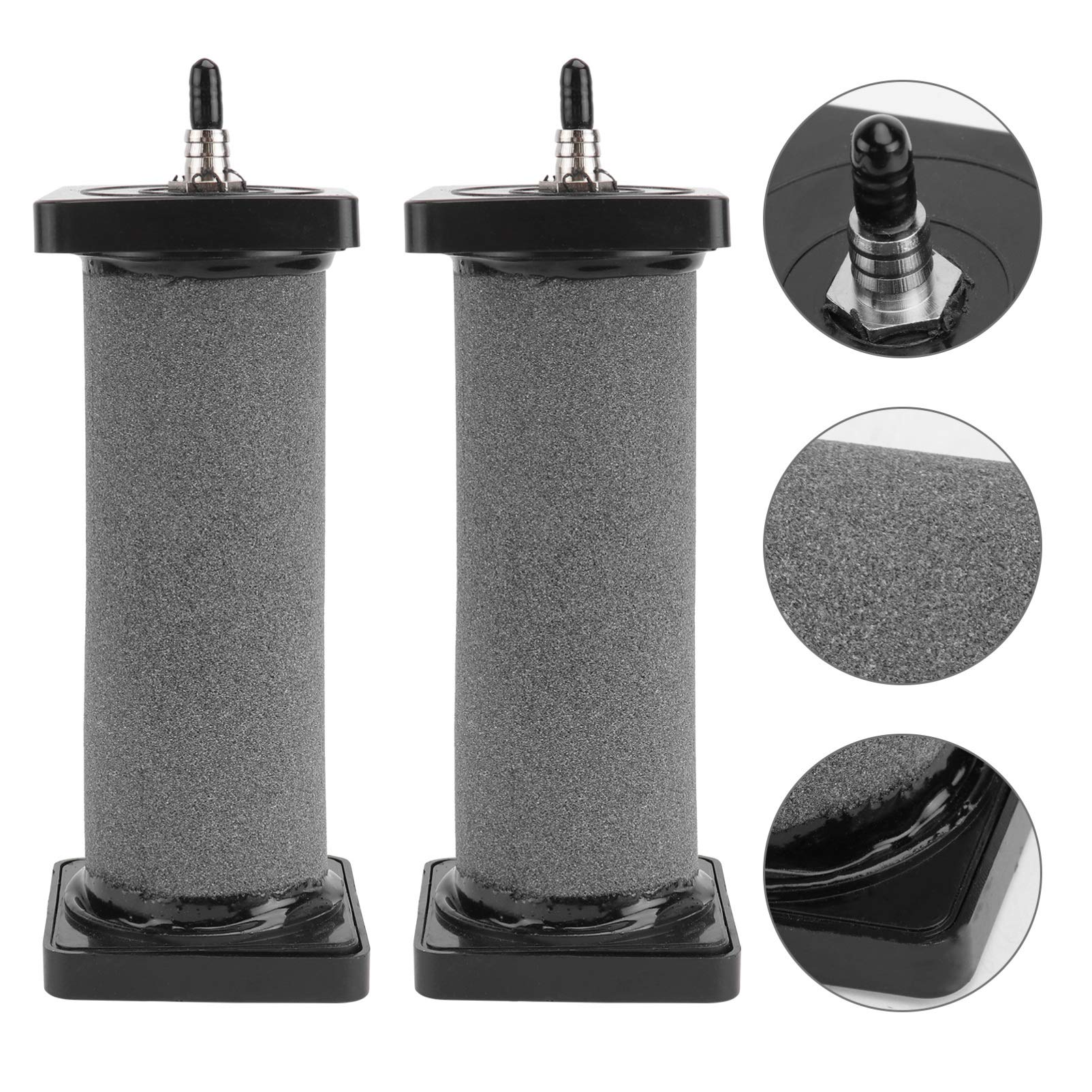 POPETPOP OUL 2Pcs Ceramic Air Diffuser for Aquarium, Hydroponics & Fish Tank Pump - Cylinder Bubble Diffuser for Oxygenation and Water Aeration