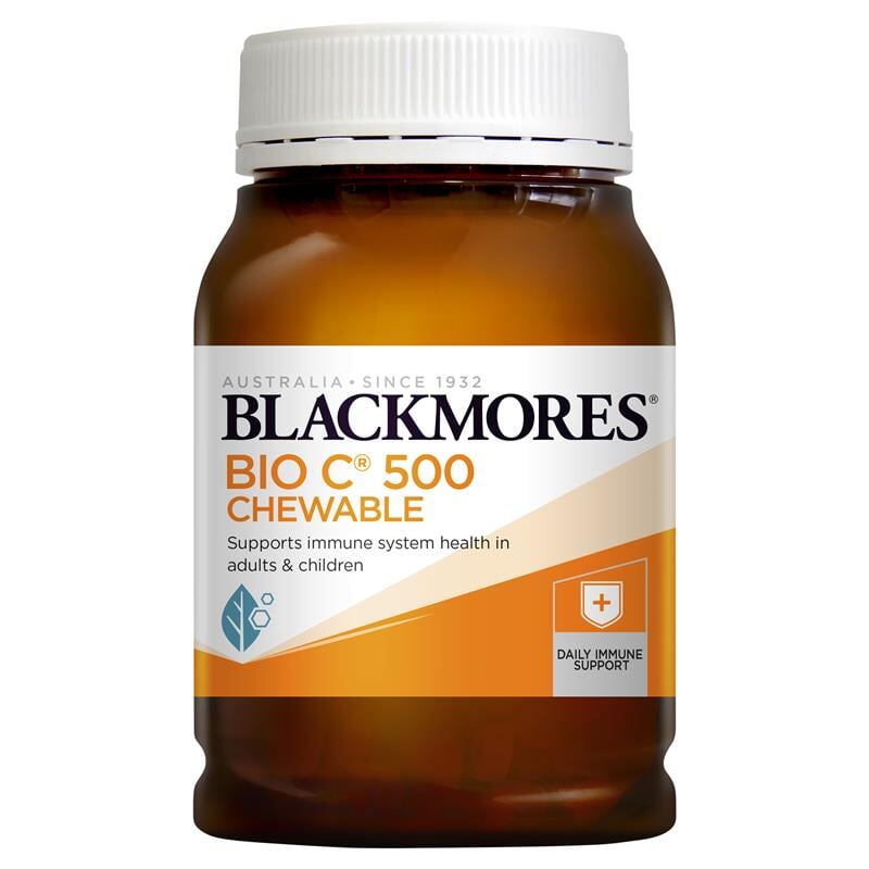 Blackmores Bio C Chewable Vitamin C 500mg Tablets - Immune Support & Antioxidant Boost for Adults & Kids - Orange Flavor Chewable Supplement for Daily Wellness