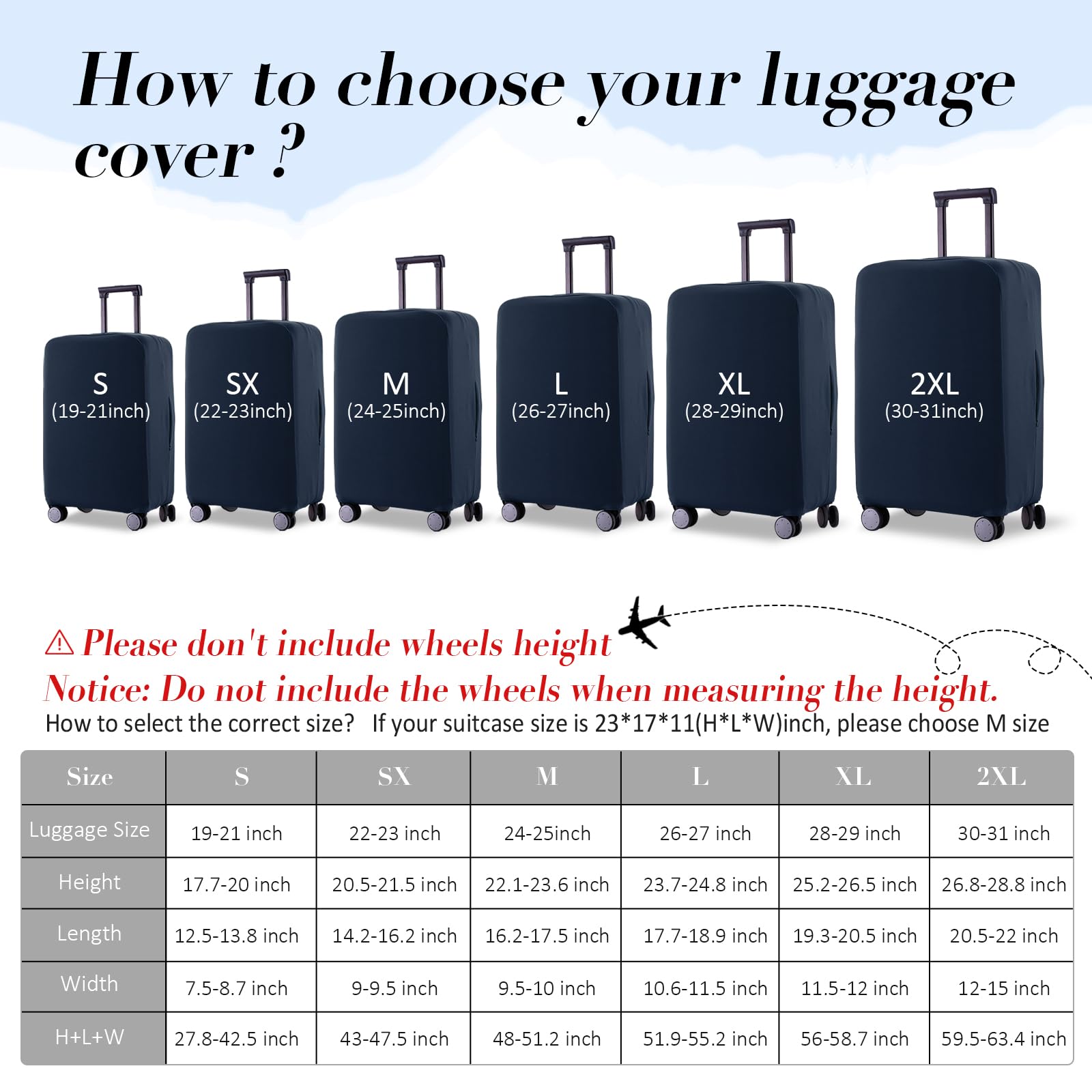 Durable Scratch-Resistant Suitcase Cover for 19-31 Inch Luggage - Tibetan Blue (Fits 24-25 Inch) | Travel Protection for Airlines, Vacation & Business Trips