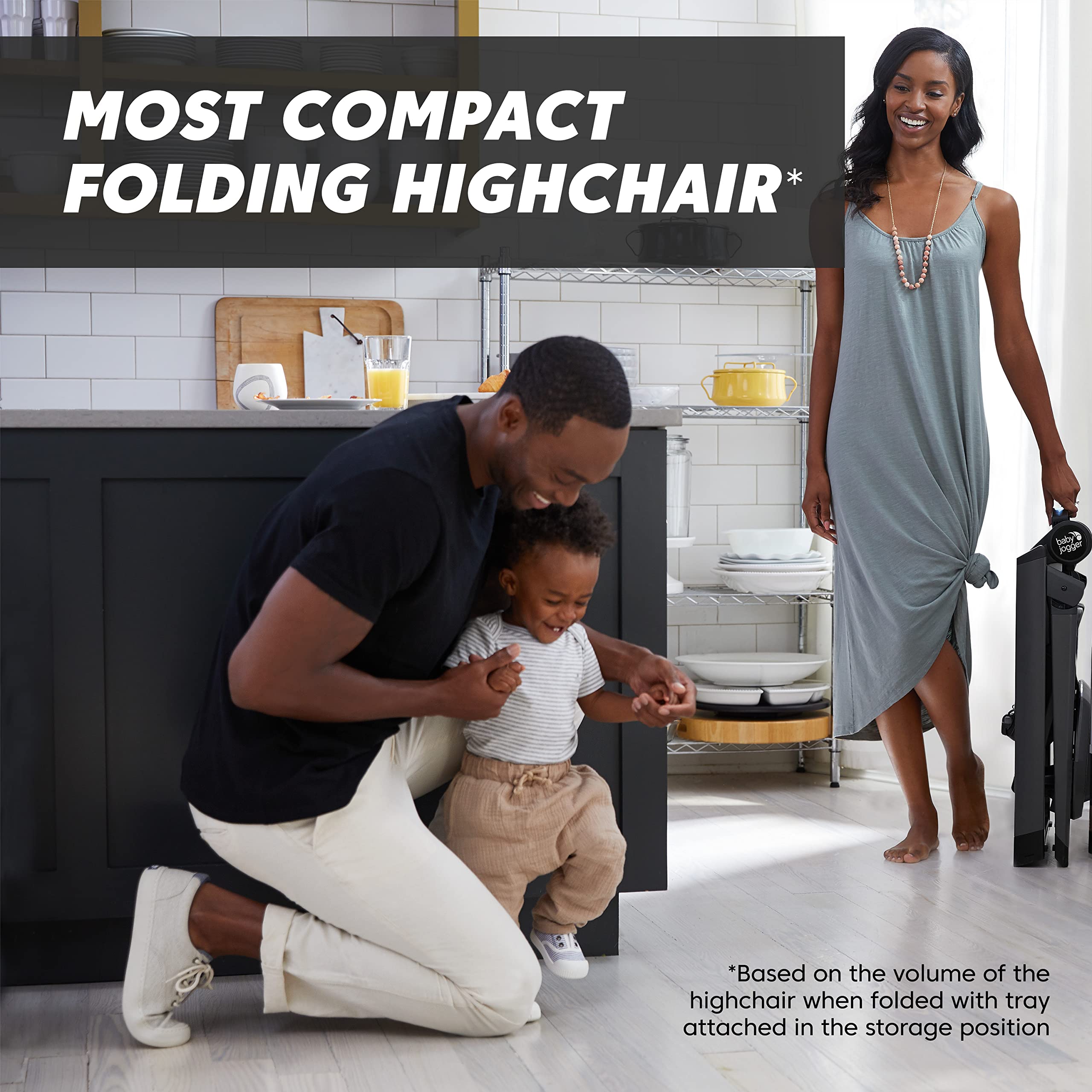 Baby Jogger City Bistro High Chair - Adjustable, Portable & Easy Clean Graphite Baby Dining Chair for Home & Restaurant Use