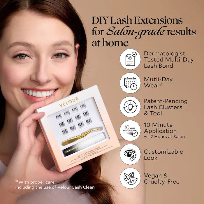 Velour Xtensions™ False Eyelash Kit - Natural & Fluffy Lashes for Dramatic Eye Makeup | Perfect for Parties, Weddings & Special Occasions