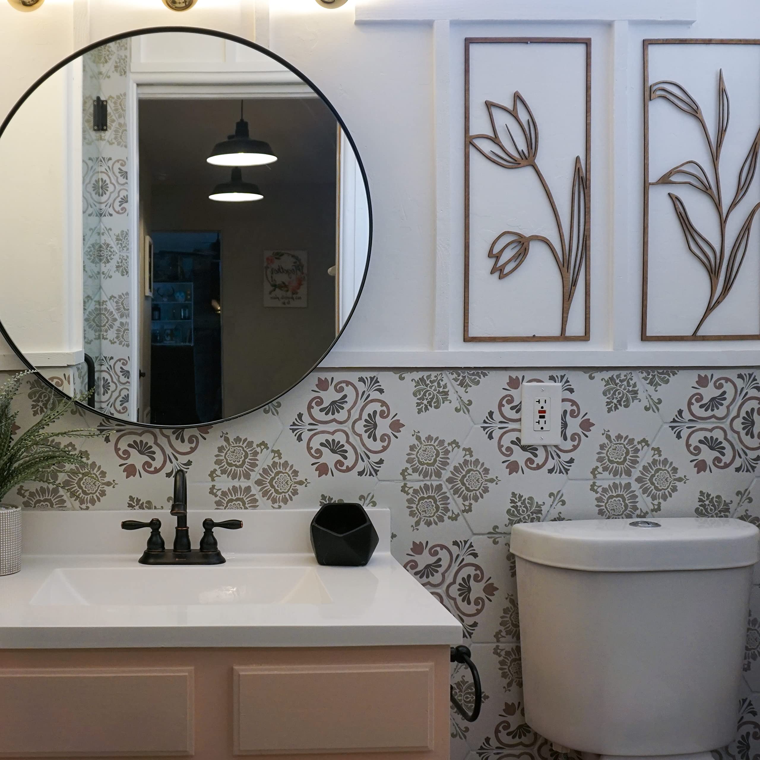 Merola Tile Fantasy Hex Pink 8-5/8
