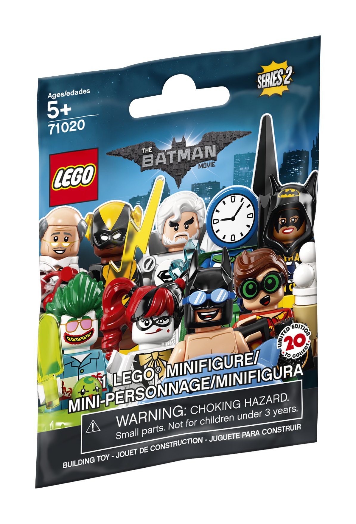 LEGO 71020 Minifigure THE LEGO BATMAN MOVIE Series 2 - 1 Random Collectible Figure for Kids & Adults - Perfect for Display, Gifts, and Batman Movie Fans