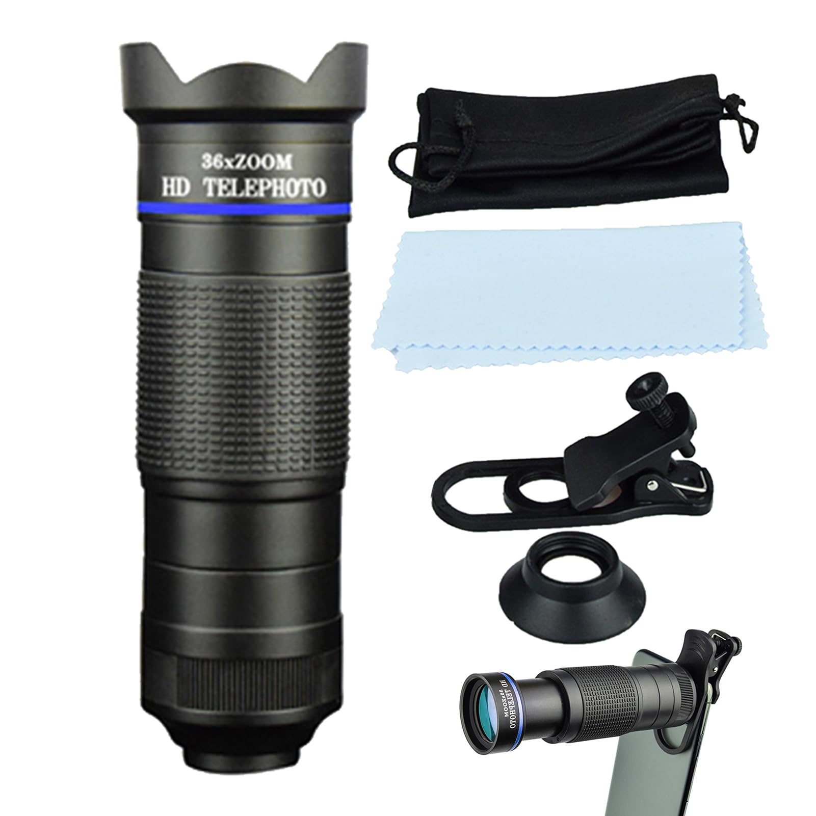 High-Powered Monocular Telescope for Smartphone - 12x50 HD Zoom Lens for Outdoor Bird Watching, Hiking, Camping & Hunting - Portable Monocular with Phone Adapter for Wildlife Observation & Nature Photography - Perfect for Travel, Safari, and Stargazing Adventures