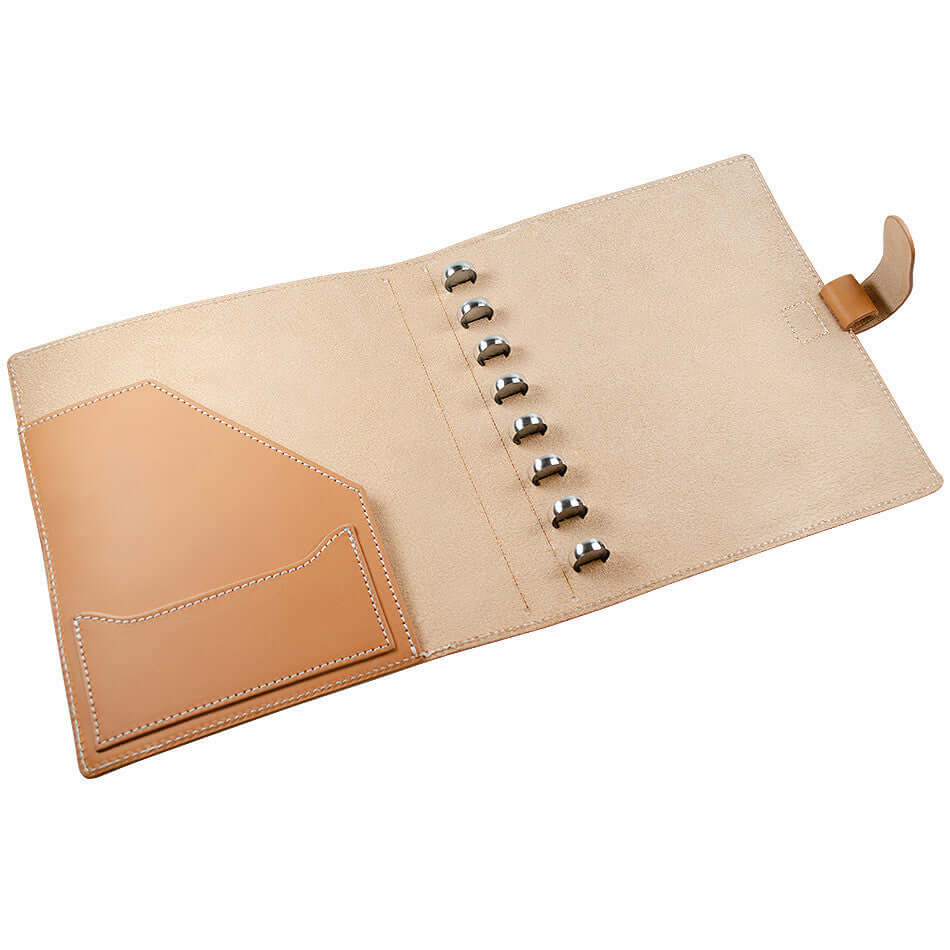 Premium Atoma Pur Leather Folder 185 x 210mm - Natural Brown Genuine Leather Document Organizer for Office, School & Business Professionals - Perfect for Presentations, Contracts & Important Files