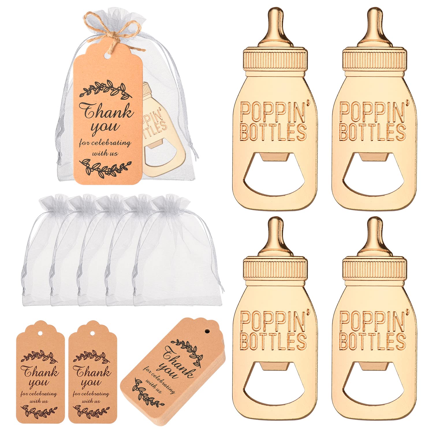 50-Pack Adorable Baby Bottle Openers - Perfect Baby Shower Gifts, Wedding Favors & Kids Party Decorations - Cute Bottle Opener Set for Guests, New Parents & Celebrations (Great for Baby Showers, Birthdays & Special Events)